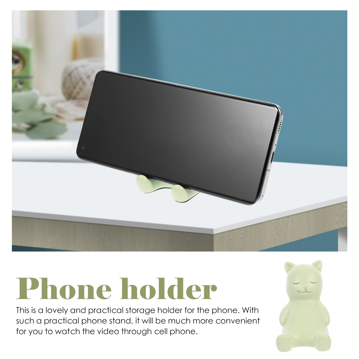 Lovely Cat Phone Stand Desktop Resin Cat Phone Holder Tabletop Phone Holder