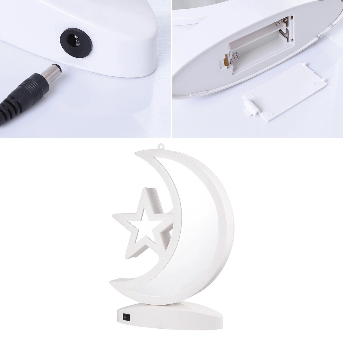 3D Tunnel Mirror Lights Star and Moon USB Night Light LED Wall Table Lamp for Bedroom Party (White Light)