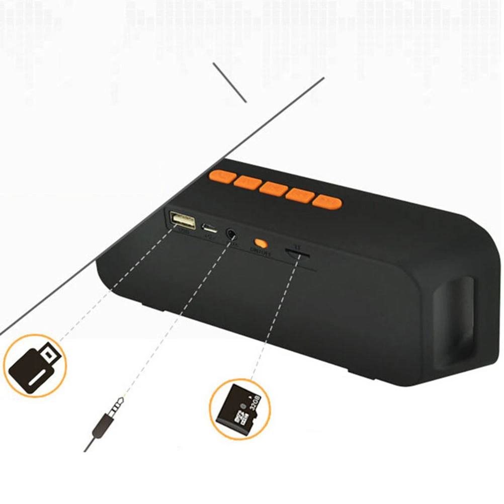 Mini Portable WirelessSpeaker Subwoofer USB Flash FM Radio Stereo MP3 Player (Orange)