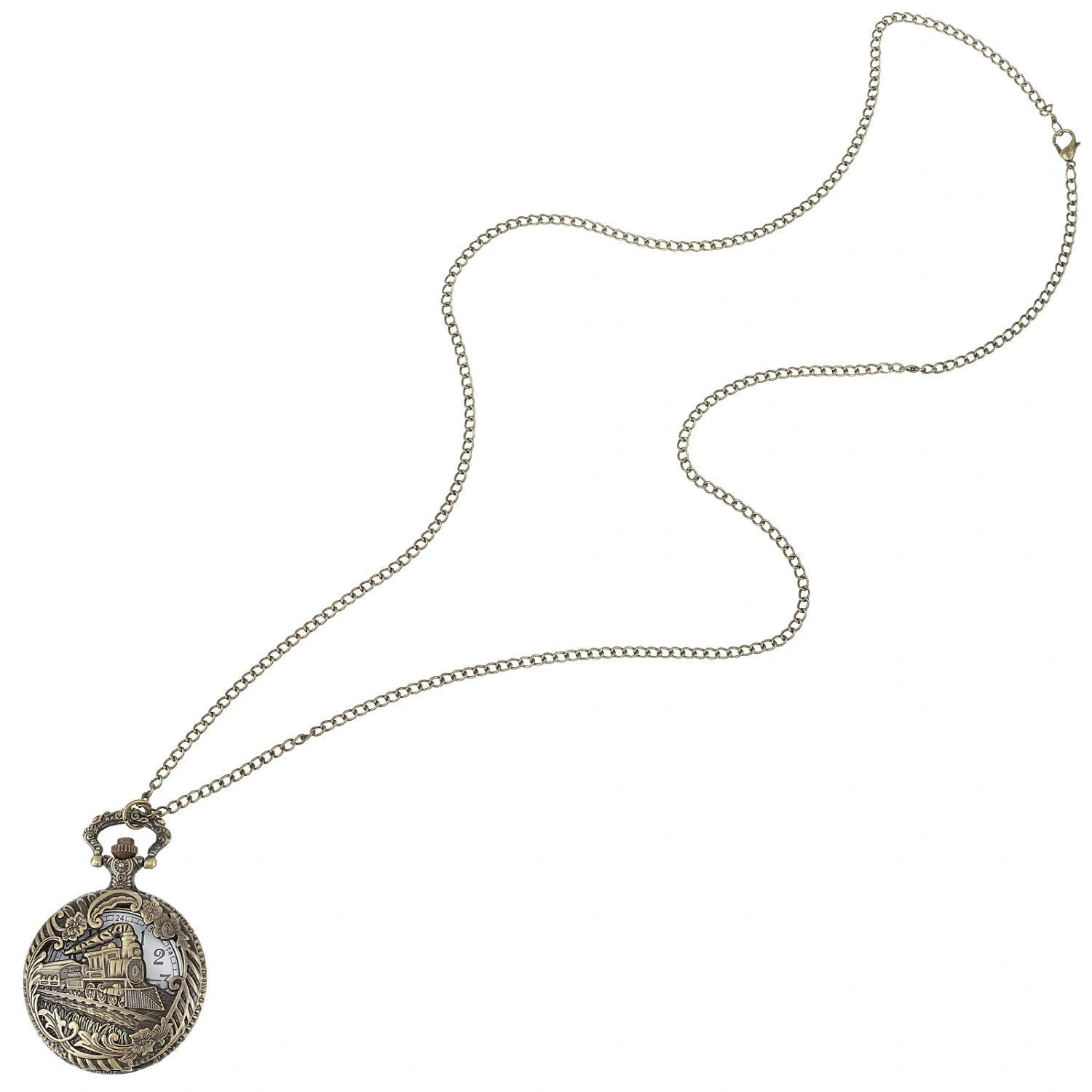 1pc Hollow-designed Hanging Pocket Watch Retro Style Pocket Watch Quartz Watch