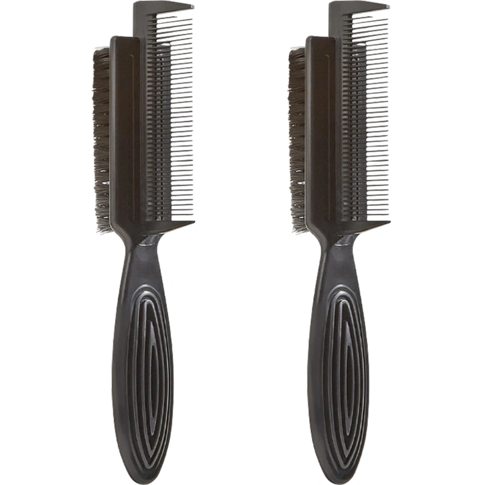 2pcs Double-sided Bristle Cleaning Hair Brushes Handheld Shredded Hair Brushes