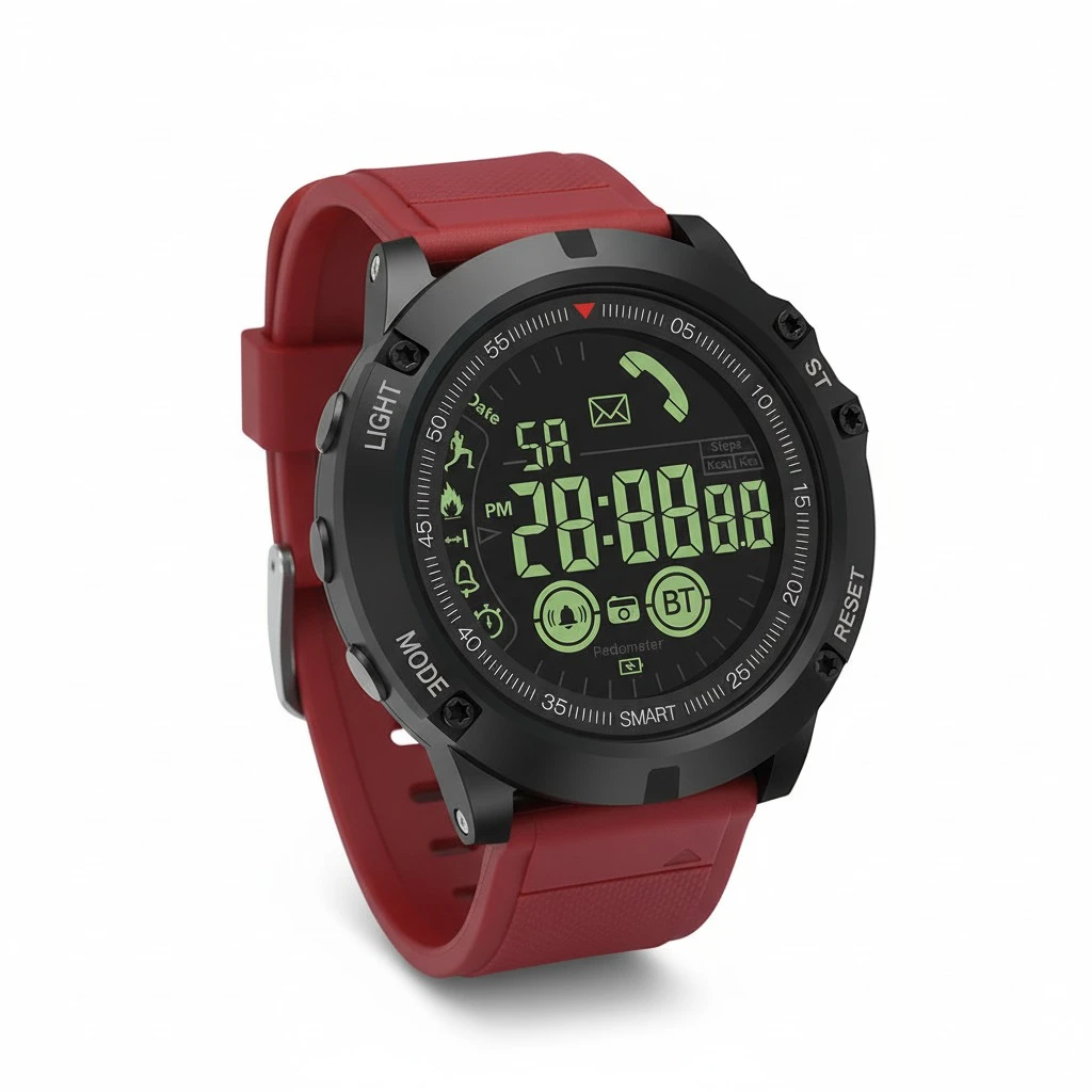 Smart Sports Watch for Android and iOS Fitness Smart Watch Activity Sports Band Bracelet Waterproof4.0 Wristband (Red)