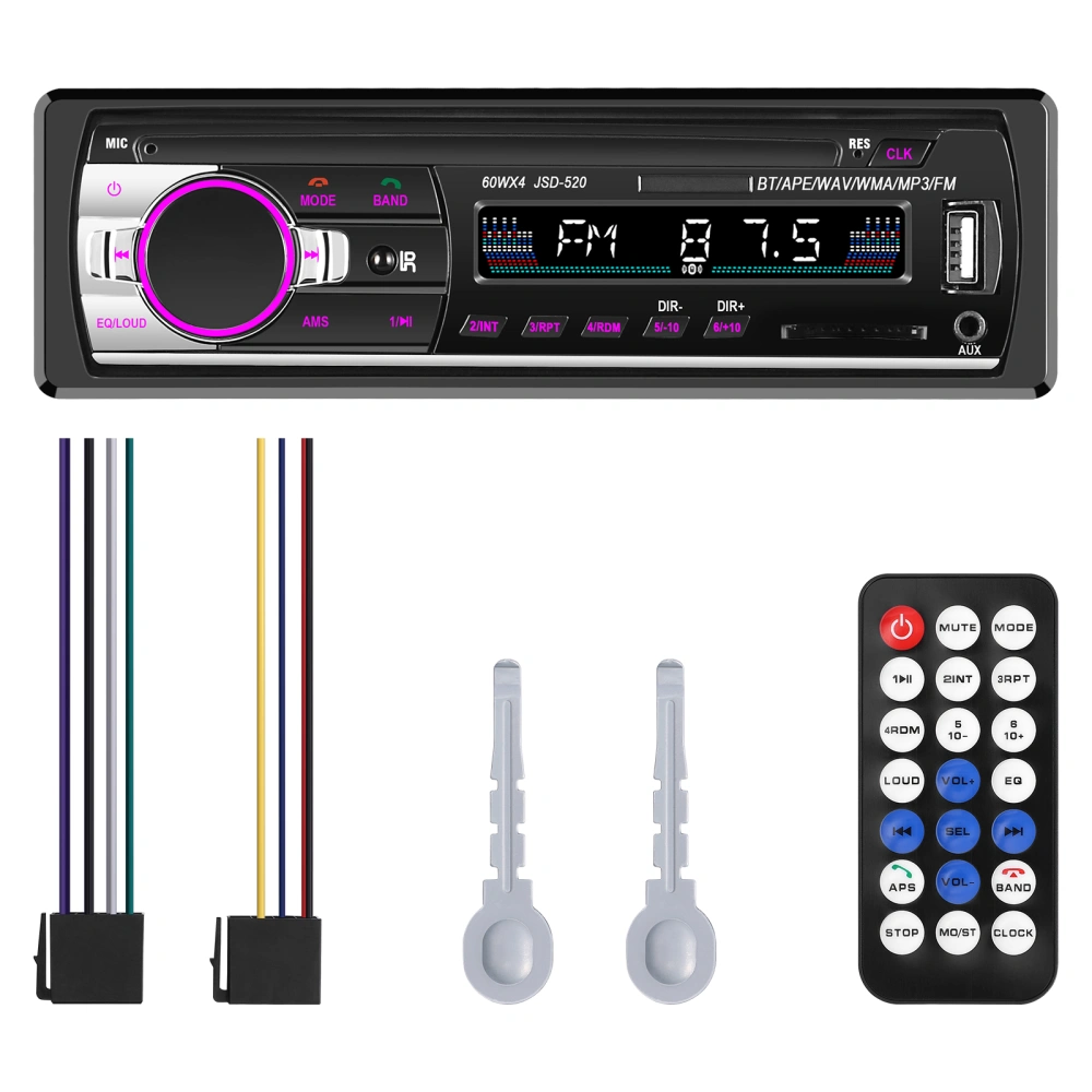 1 Set Car MP3 Player Radio Hands-Free Call Car FM Radio Car Audio System USB Port Voice Assist Audio Player