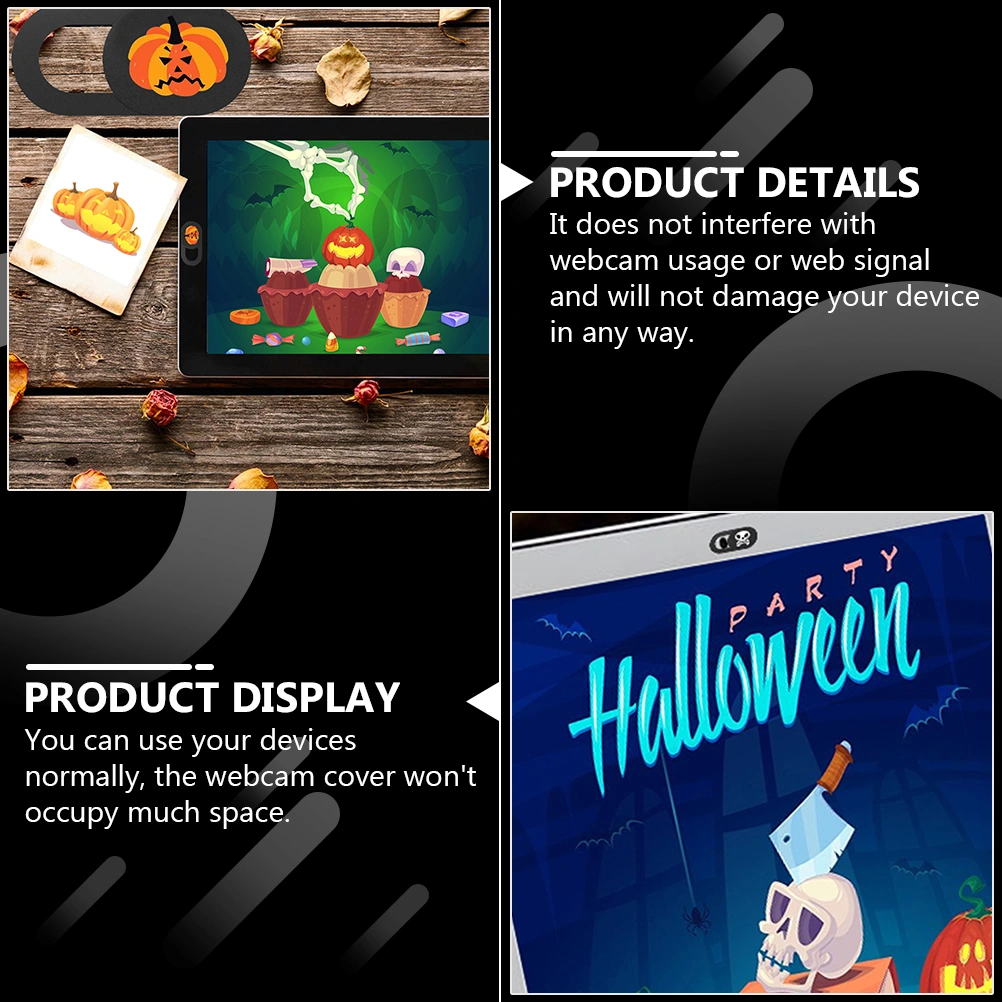 3Pcs Halloween Themed Camera Slide Cover Privacy Protector Webcam Cover