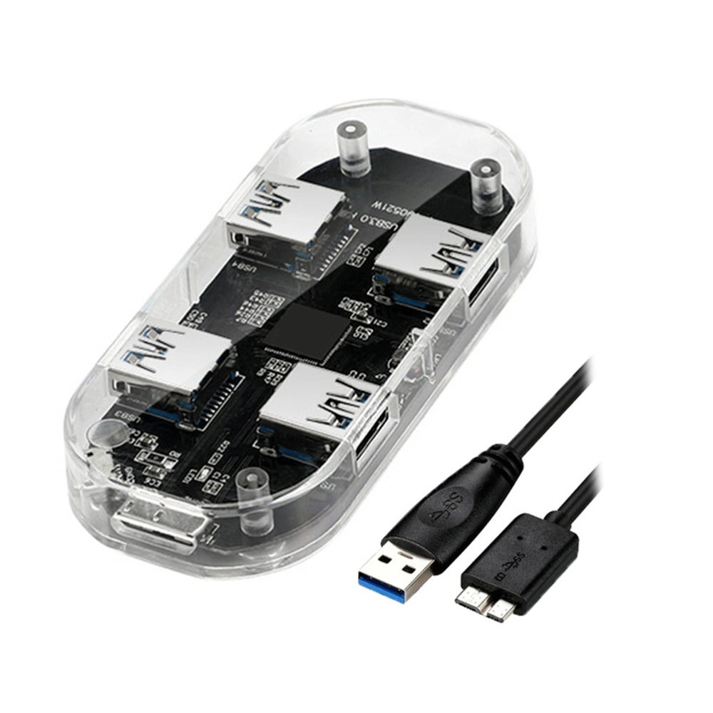 High USB3.0 Divider Transparent HUB Concentrator Portable 4-port Hub Concentrator