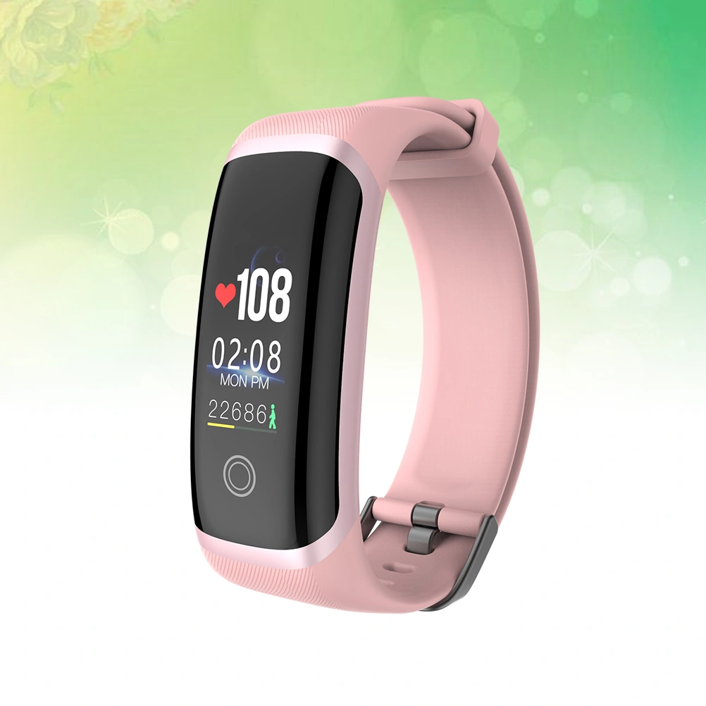 Smart Wristband Blood Oxygen Sleep Monitor Daily Water Resistant Fitness Alarm Smart Band Bracelet (Pink)