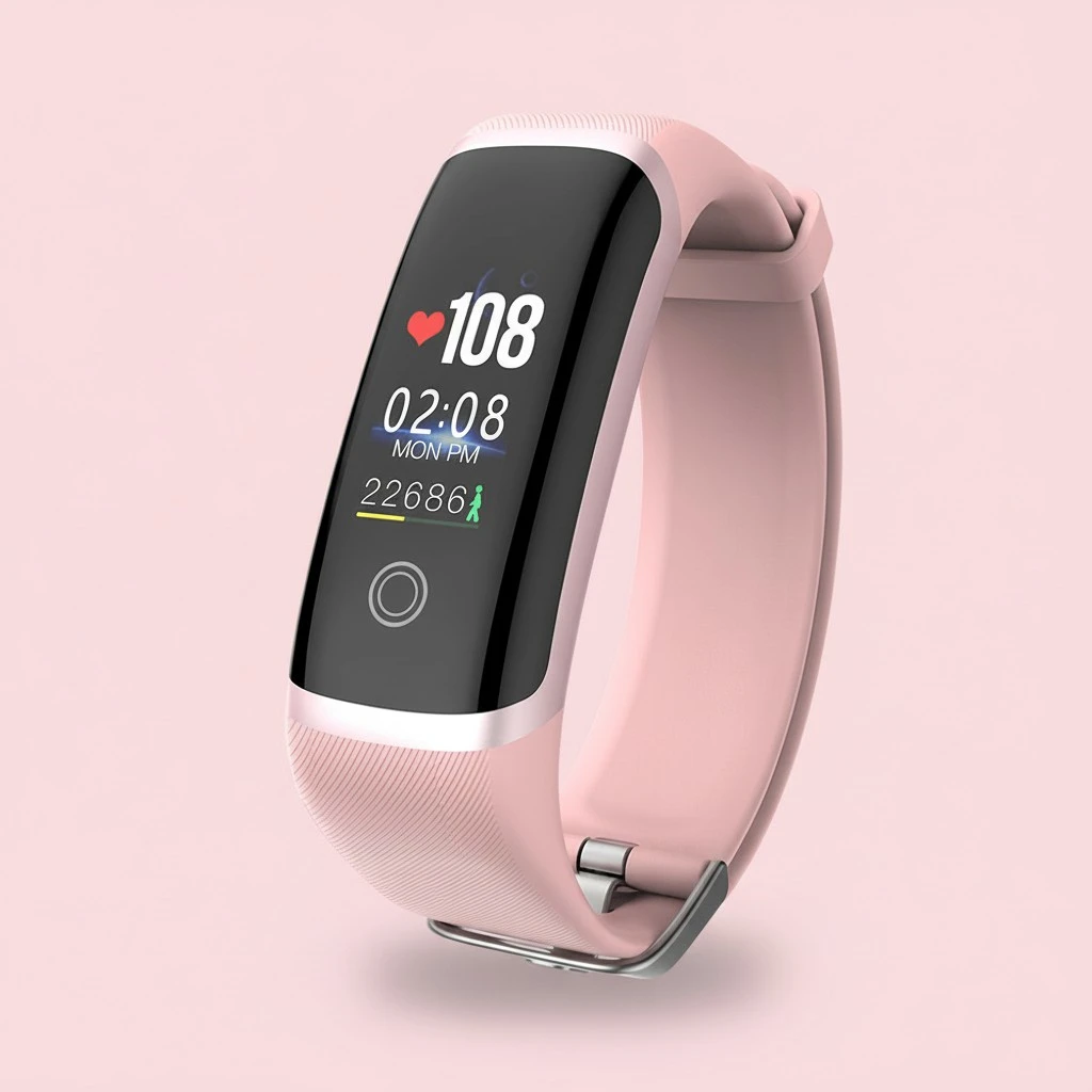 Smart Wristband Blood Oxygen Sleep Monitor Daily Water Resistant Fitness Alarm Smart Band Bracelet (Pink)