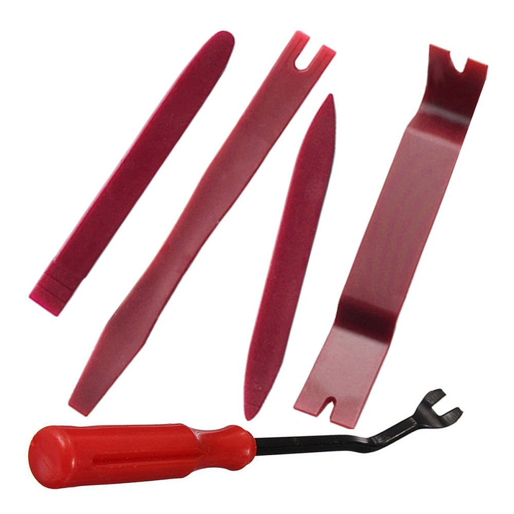 5 Pcs Auto Trim Removal Tool Kit Door Panel CD Speaker Removal Tool Set Removal Molding Speaker Repair Tools (Red)