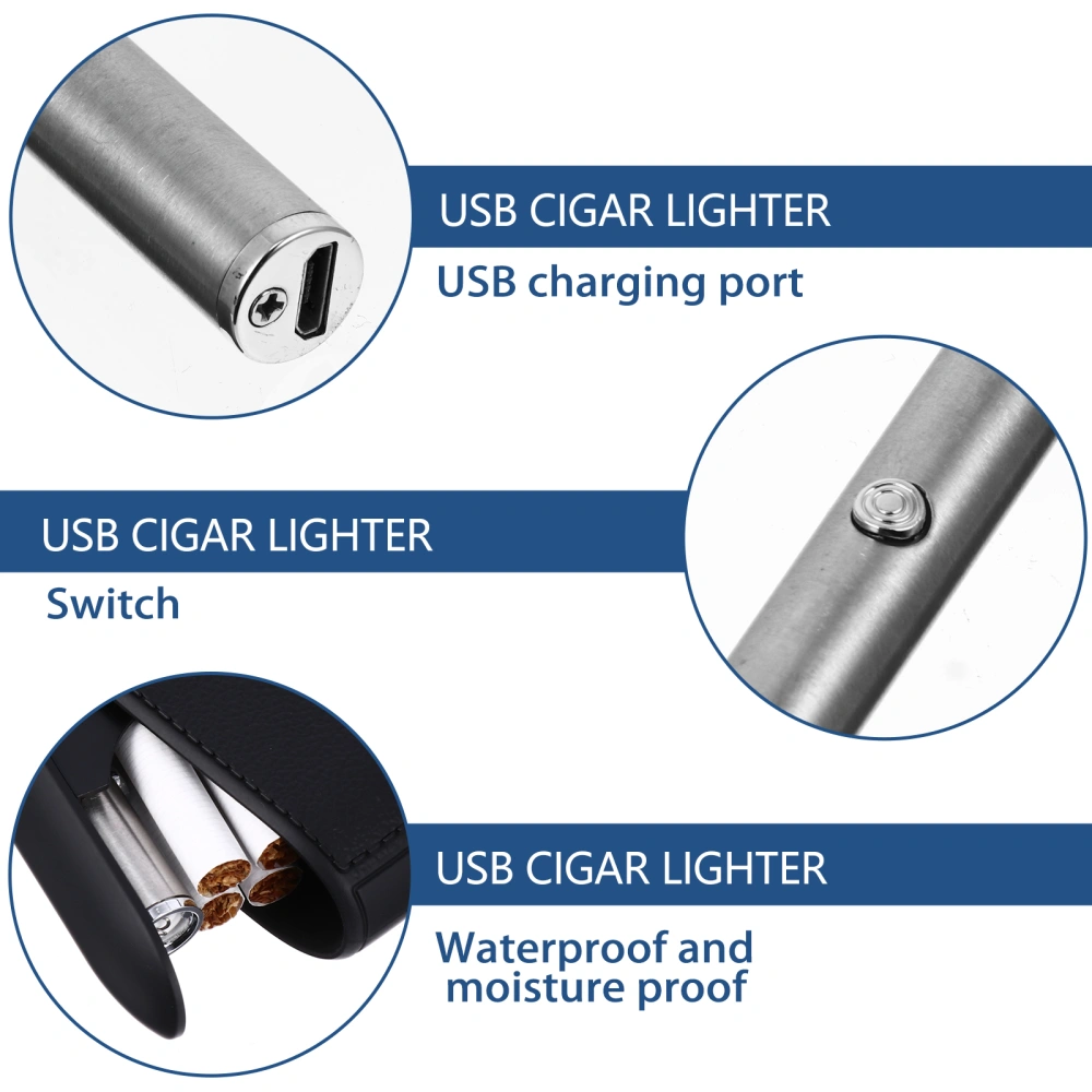 1 Set of Cigarette Plastic Box Cigar Lighter USB Cigarette Lighter for Home