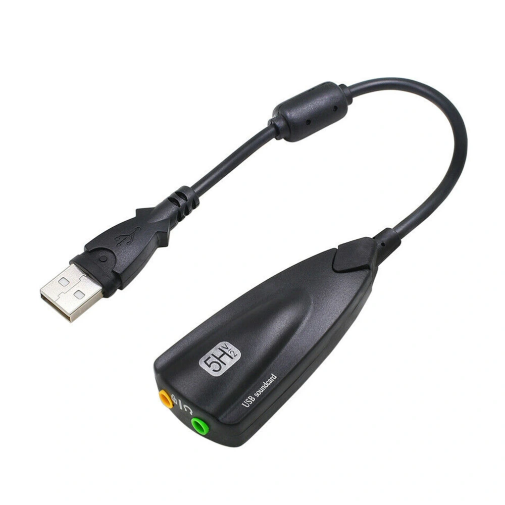 USB 7.1 External Cable With Sound High Sound Quality Sound Card(Black)