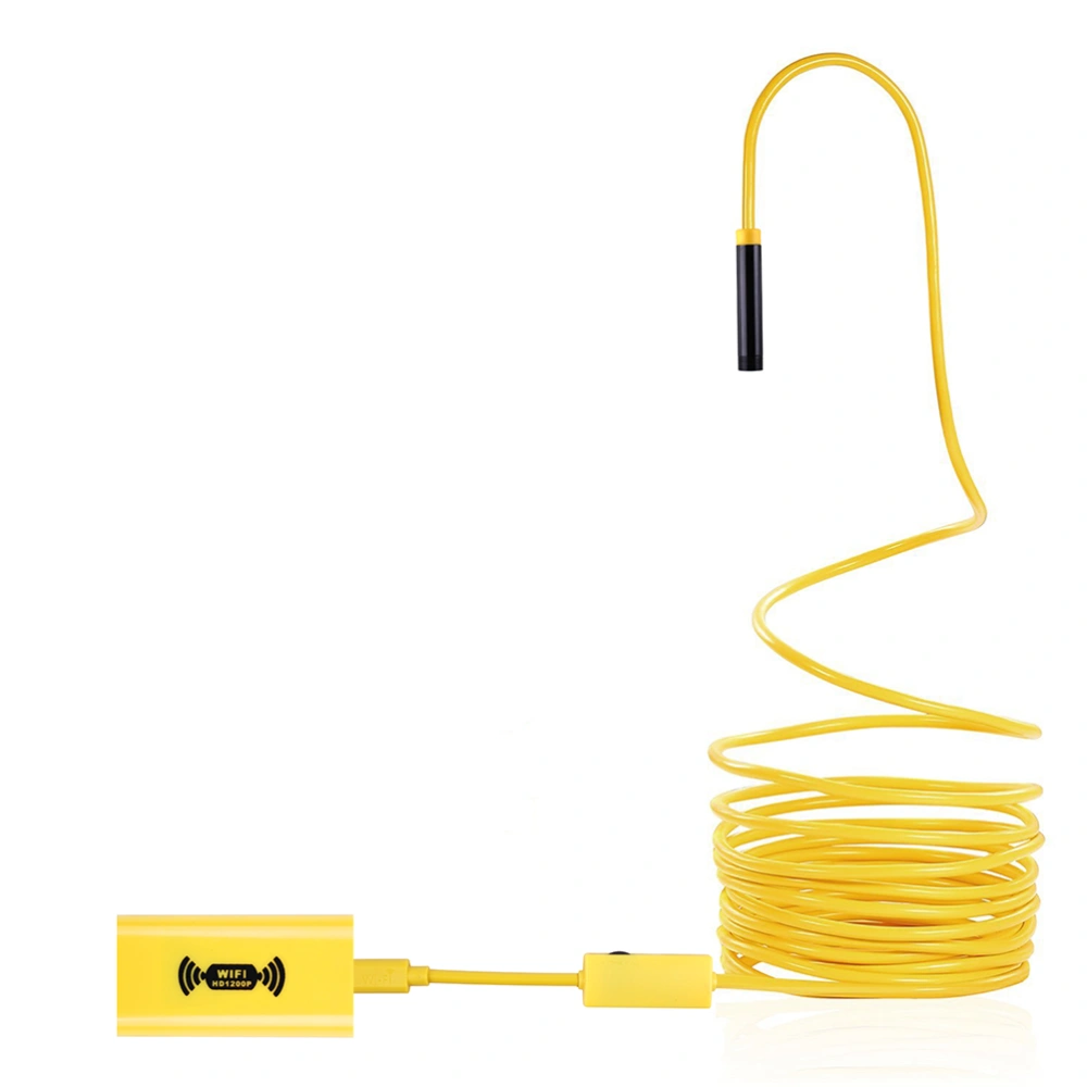 5M Wifi 1200P Waterproof Borescope Inspection Camera for Android iOS Phones Tablet PC (Yellow Hard Cable)