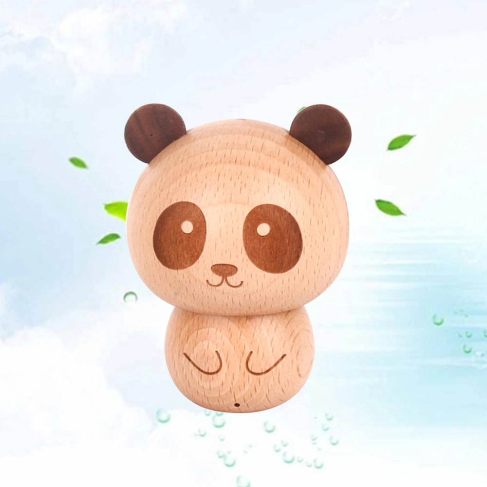 Panda Shaped Solid Wood Simple Wood Creative Gifts Speaker Mini Portable Speaker(As Shown)