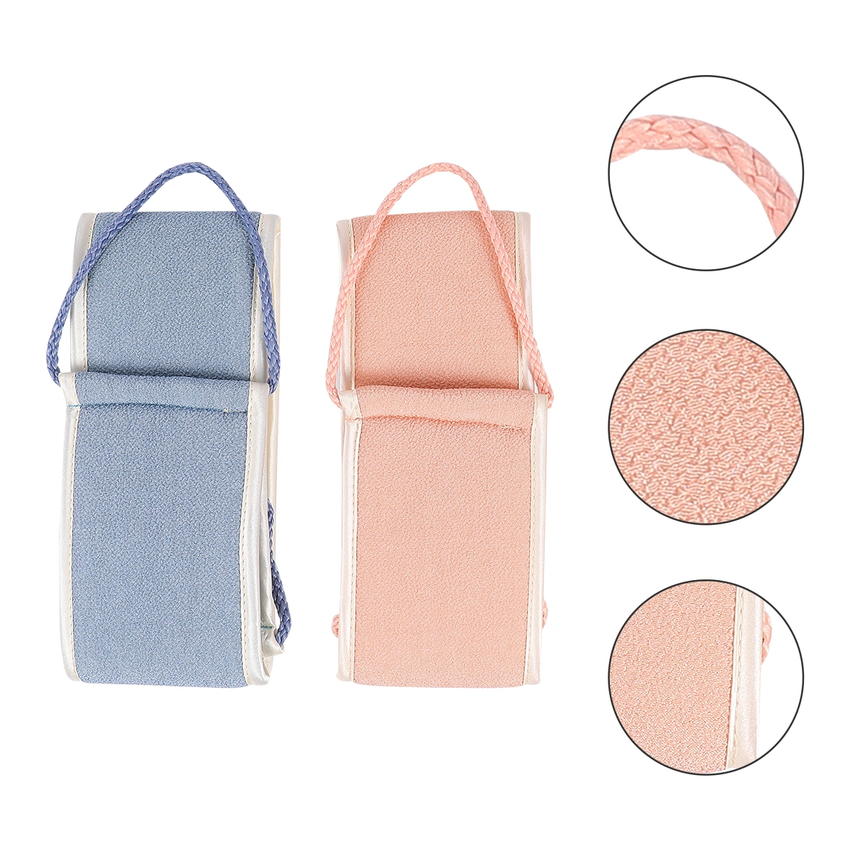 3pcs Exfoliating Back Scrubber Body Exfoliating Belt Bath Back-Pulling Towel