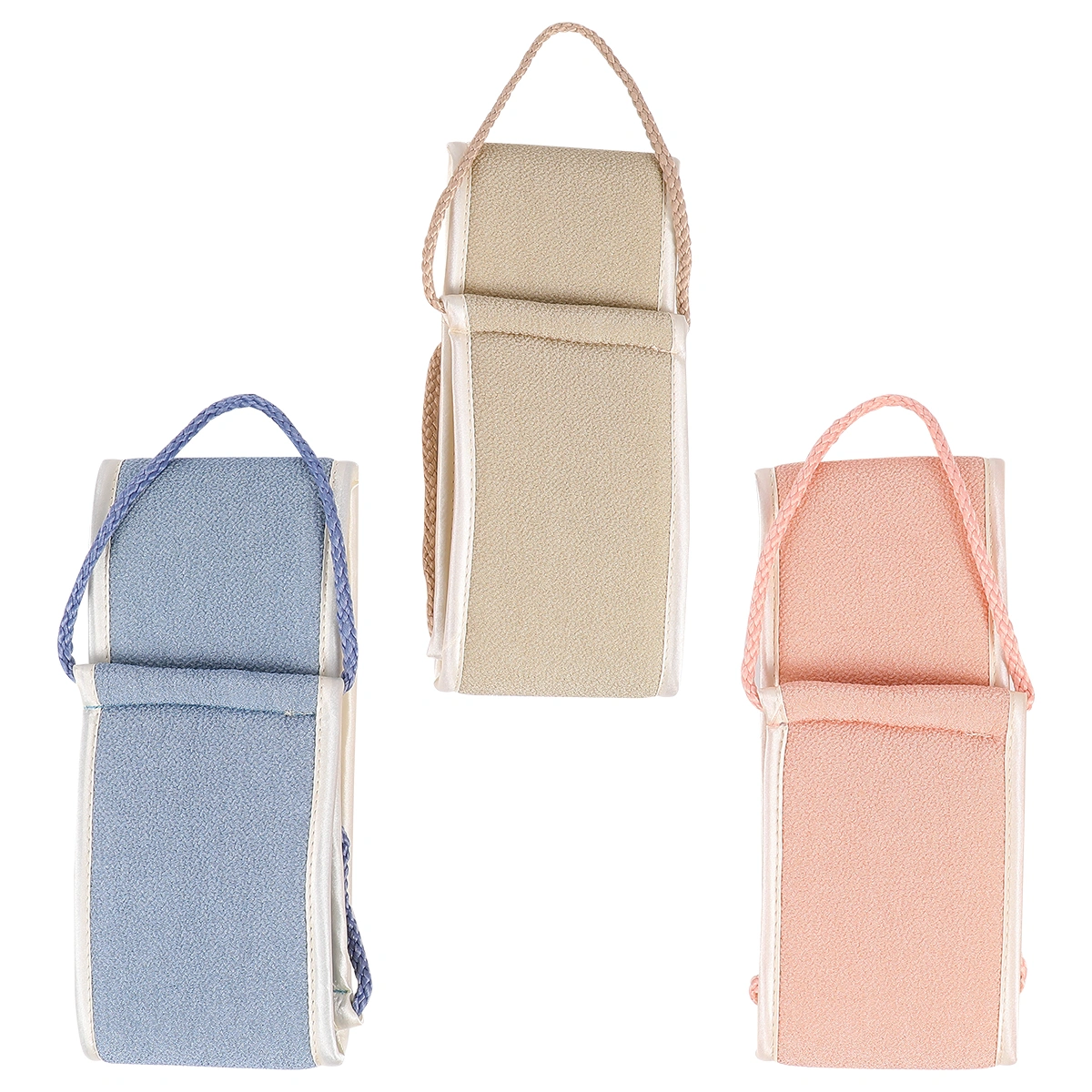 3pcs Exfoliating Back Scrubber Body Exfoliating Belt Bath Back-Pulling Towel