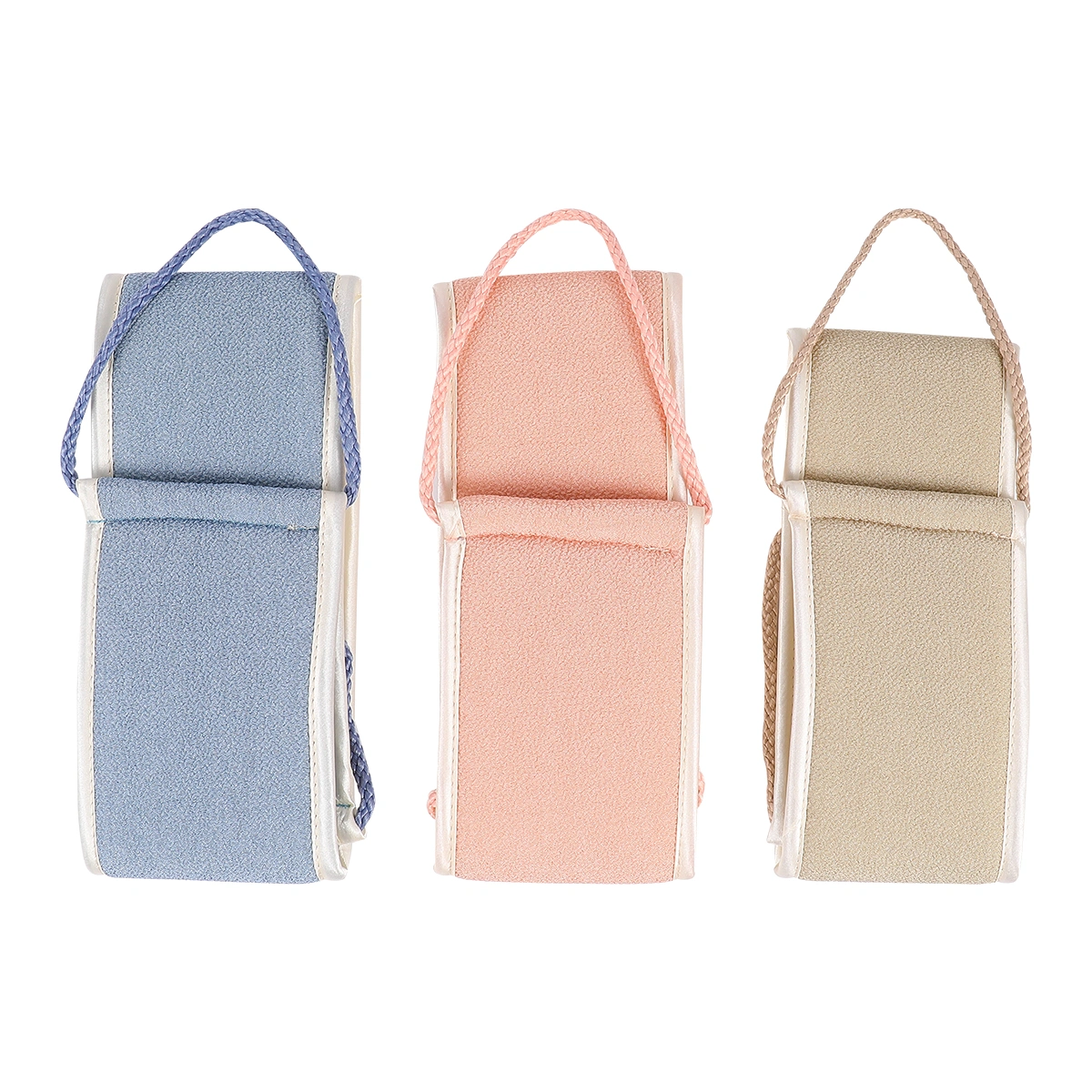 3pcs Exfoliating Back Scrubber Body Exfoliating Belt Bath Back-Pulling Towel