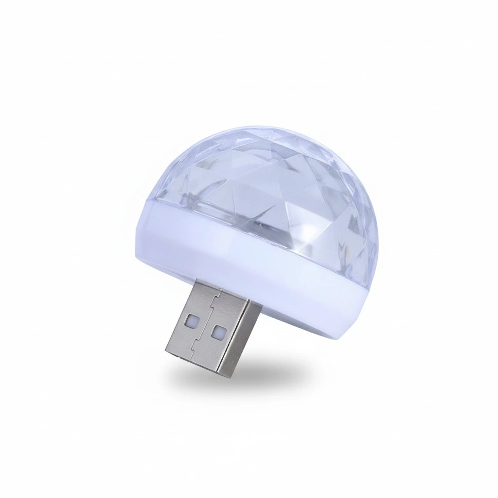 USB Mini Disco Lights Portable Light USB Powered LED Stage Ball DJ Lighting Karaoke Lights for Christmas Home Party Bar(White)