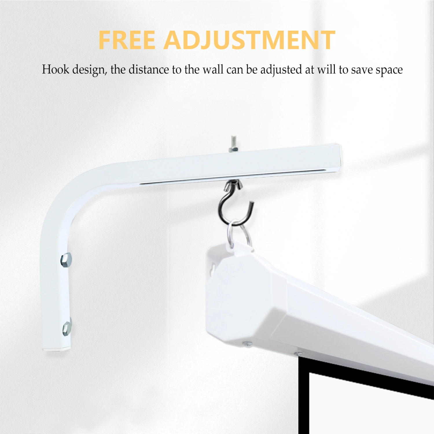 2pcs Universal Projector Screen L-Bracket Wall Hanging Mount with Hook