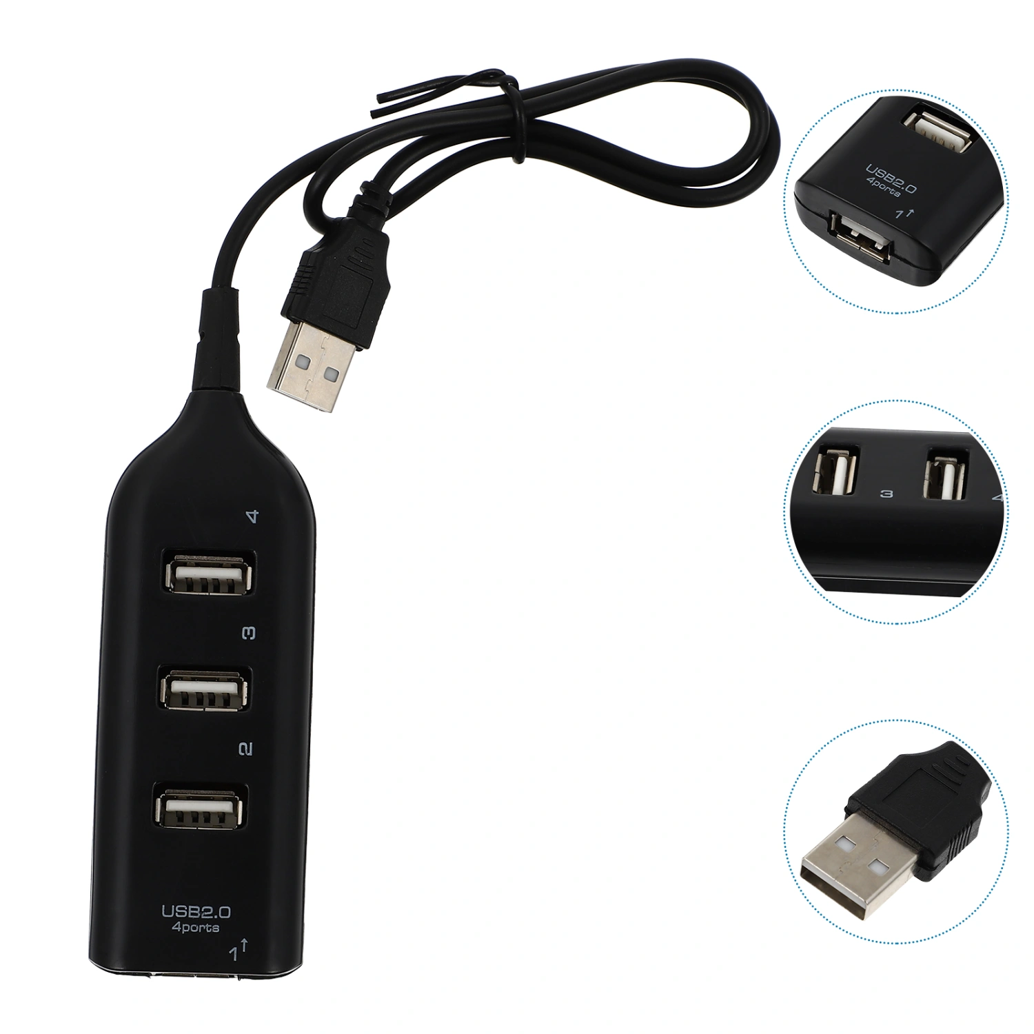 1Pc USB Hub USB 2.0 Hub 4 Port USB 2.0 Data Hub Portable USB 2.0 Splitter