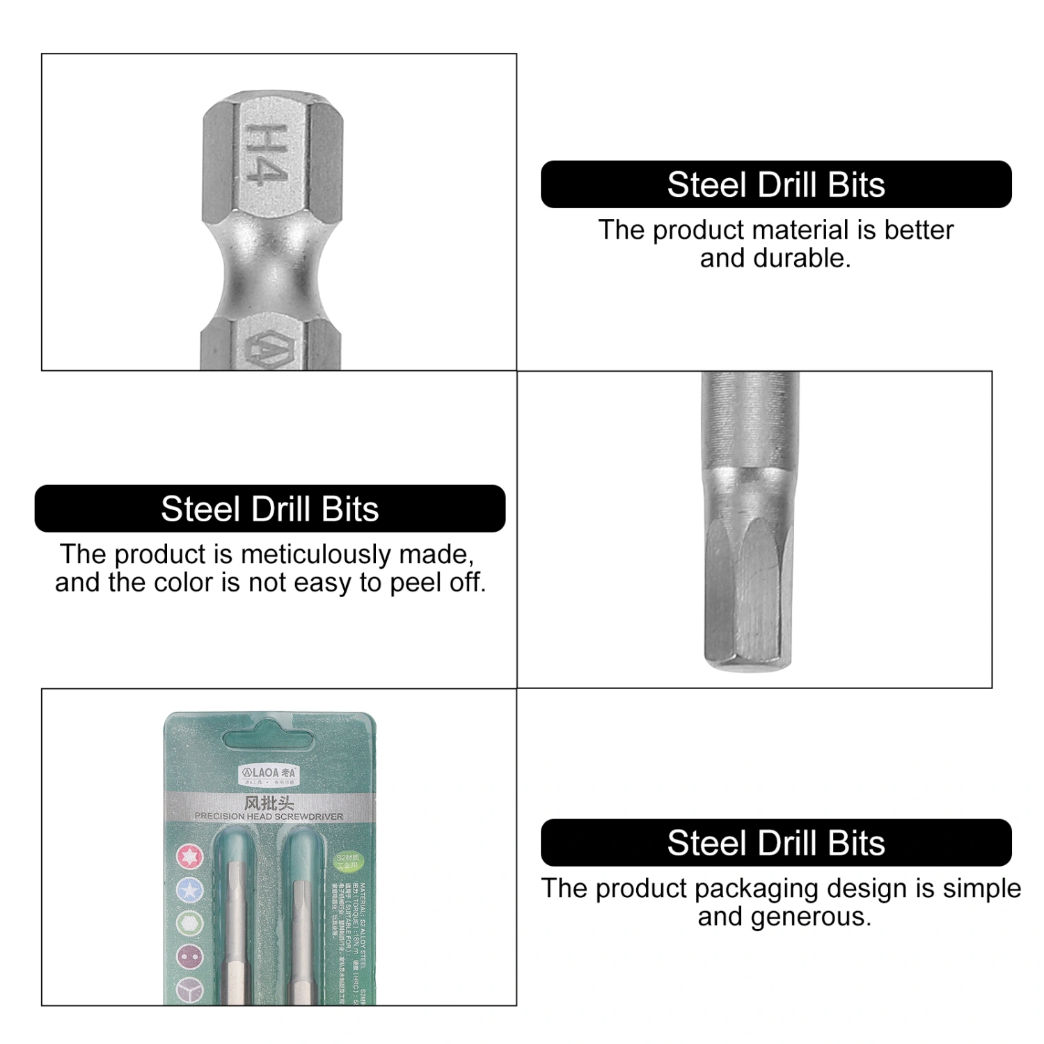 2Pcs Screw Bits Steel Screwdriver Bits Magnetic Bits Alloy Steel Drill Bits