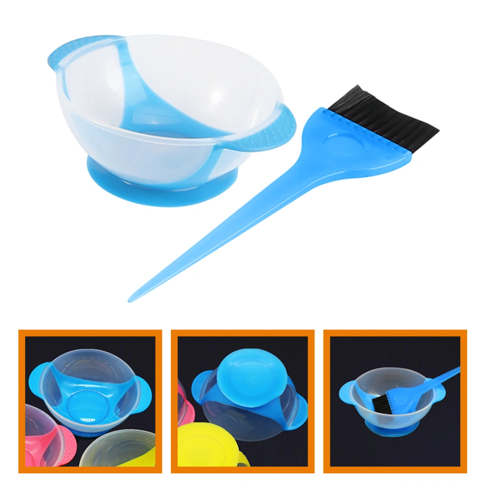 1 Set of Hair Dye Brush and Bowl Set Suction Cup Hair Dyeing Bowl Hair Dye Mixing Bowl with Brush