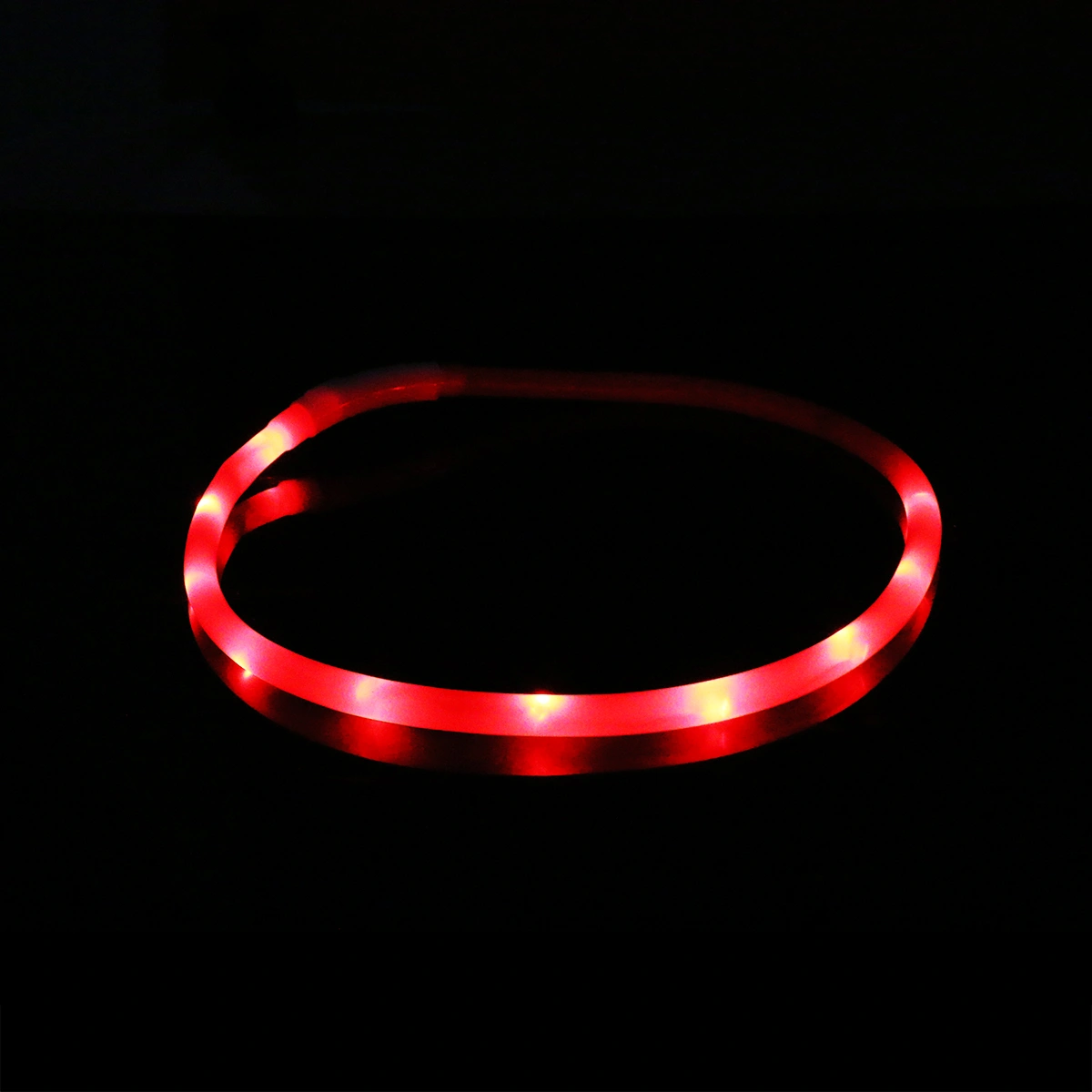 Adjustable Rechargeable 4-mode LED Pet Cat Dog Safety Collar (Red)