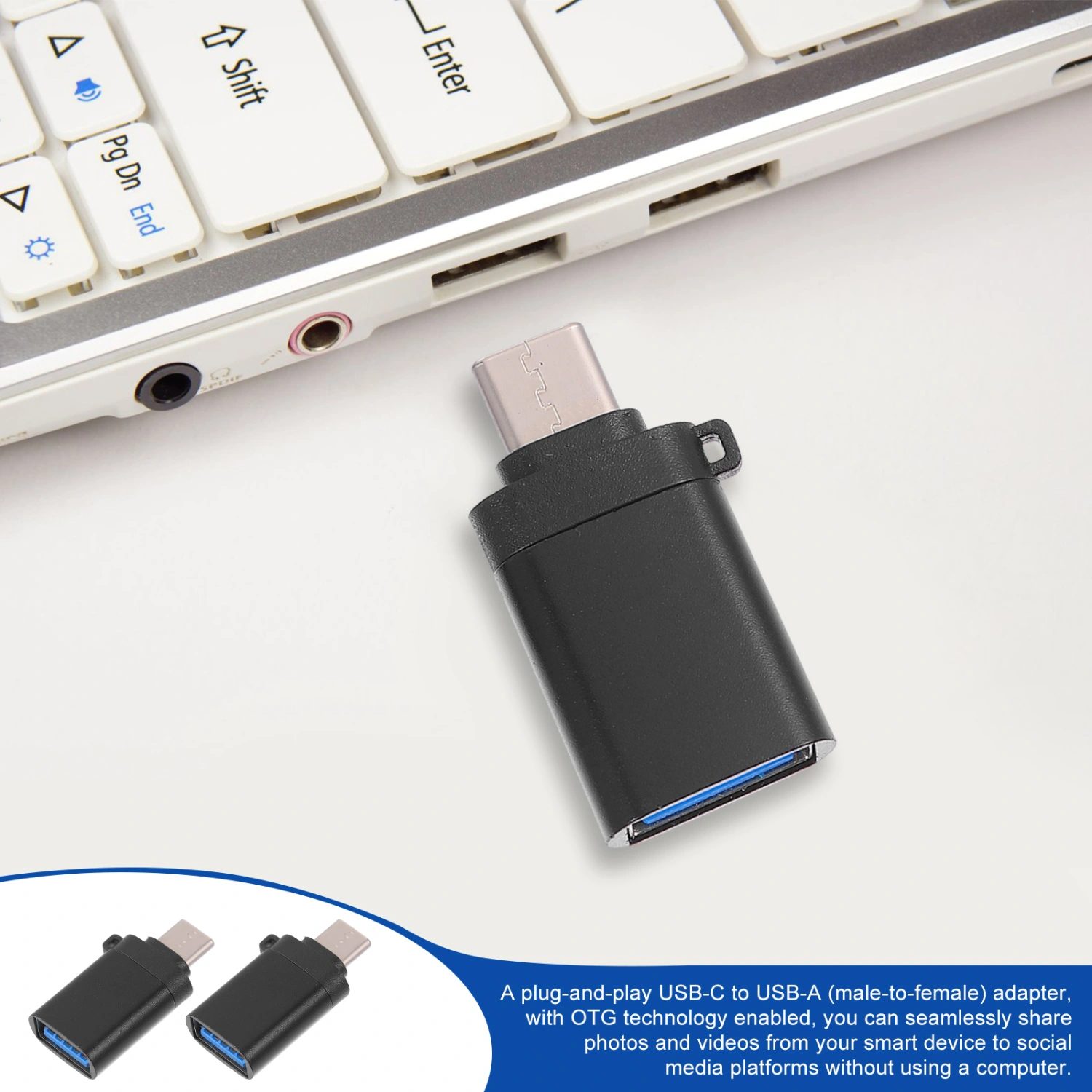 2PCS Phone Charging Adapter USB Type-C to Standard USB 3.0 Connector Supply