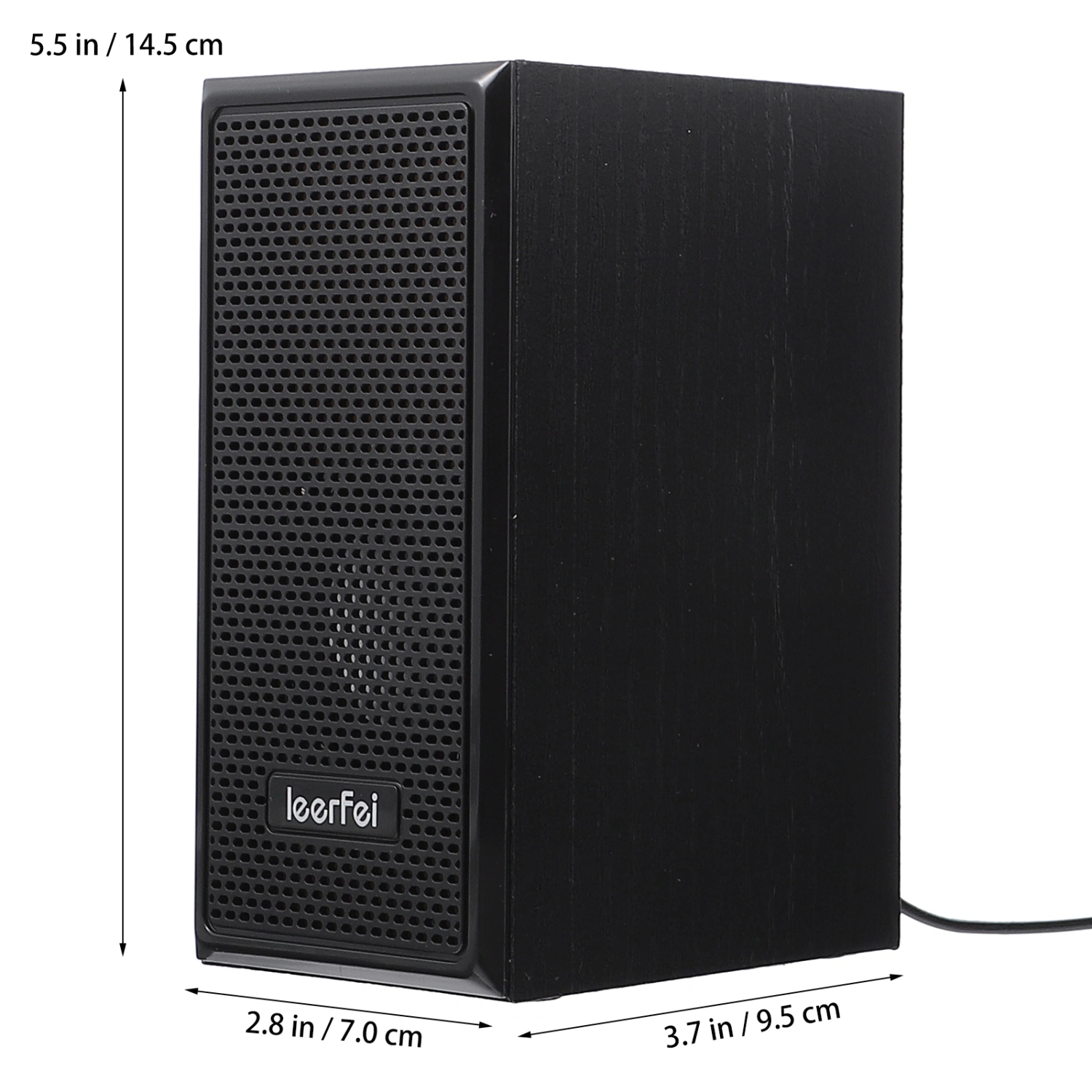 2Pcs USB Computer Speaker PC Wood Speakers for Desktop Computer Small Laptop