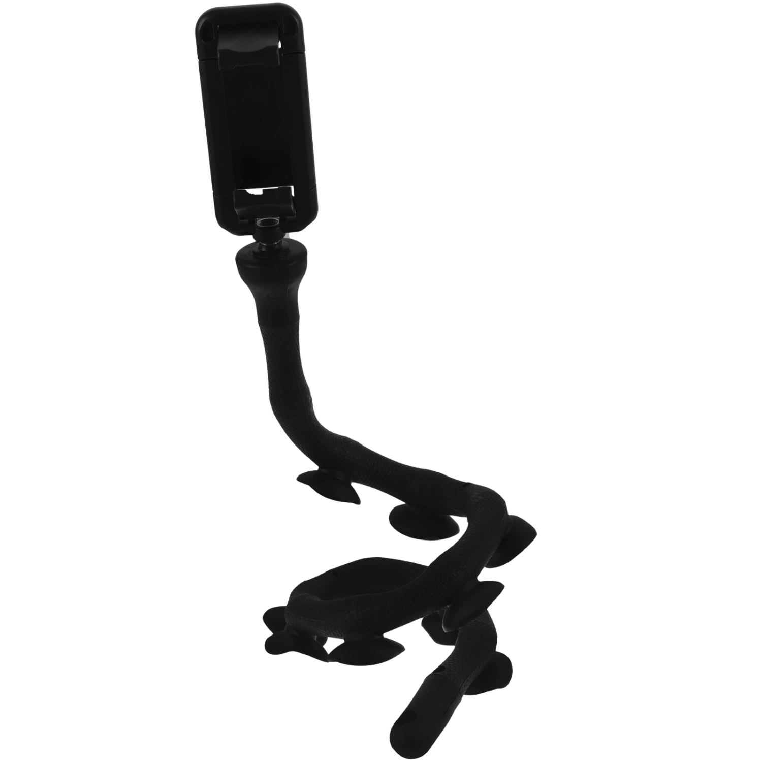Lazy Bracket Mobile Phone Stents Caterpillar Worm Bracket Suction Cup Support Wall Desktop Pillar Holder (Black)