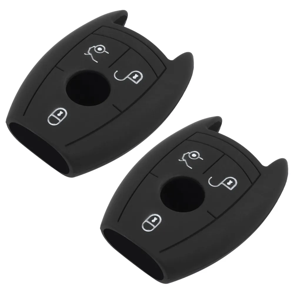 2pcs Car Key Case Cover Keyless Entry Remote Case Compatible For Benz C200