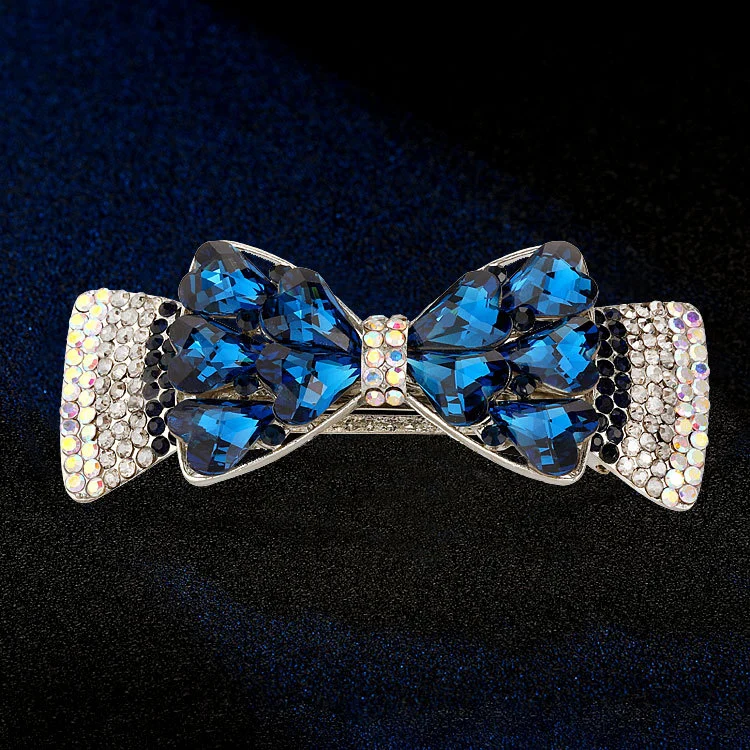 Rhinestones Hair Clip Glitter Hairpin Women Barrette Bow Knot Barrette Fashion Styling Tool