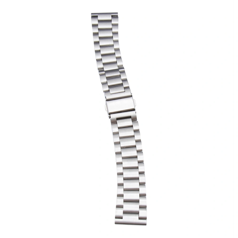 Stainless Steel Watchband Three Bead Steel Watch Belt Creative Smartwatch Strap Compatible for Fitbit Versa Smartwatch Silver