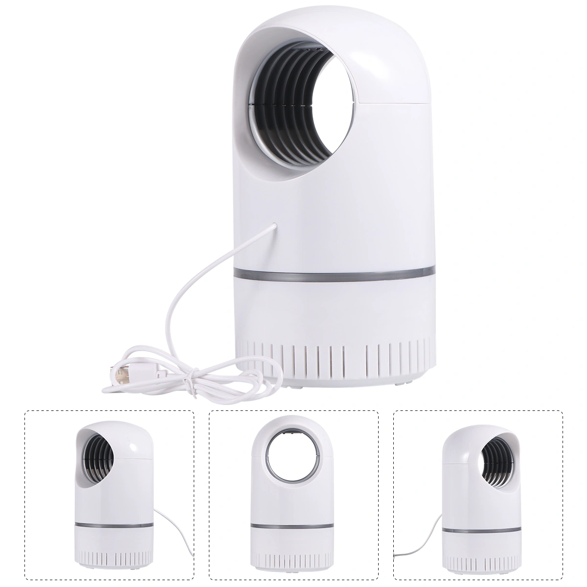 USB Photocatalysis Mosquito Killer Lamp Household Fly Repellent Bug Zapper for Bedroom Kids Room (White)