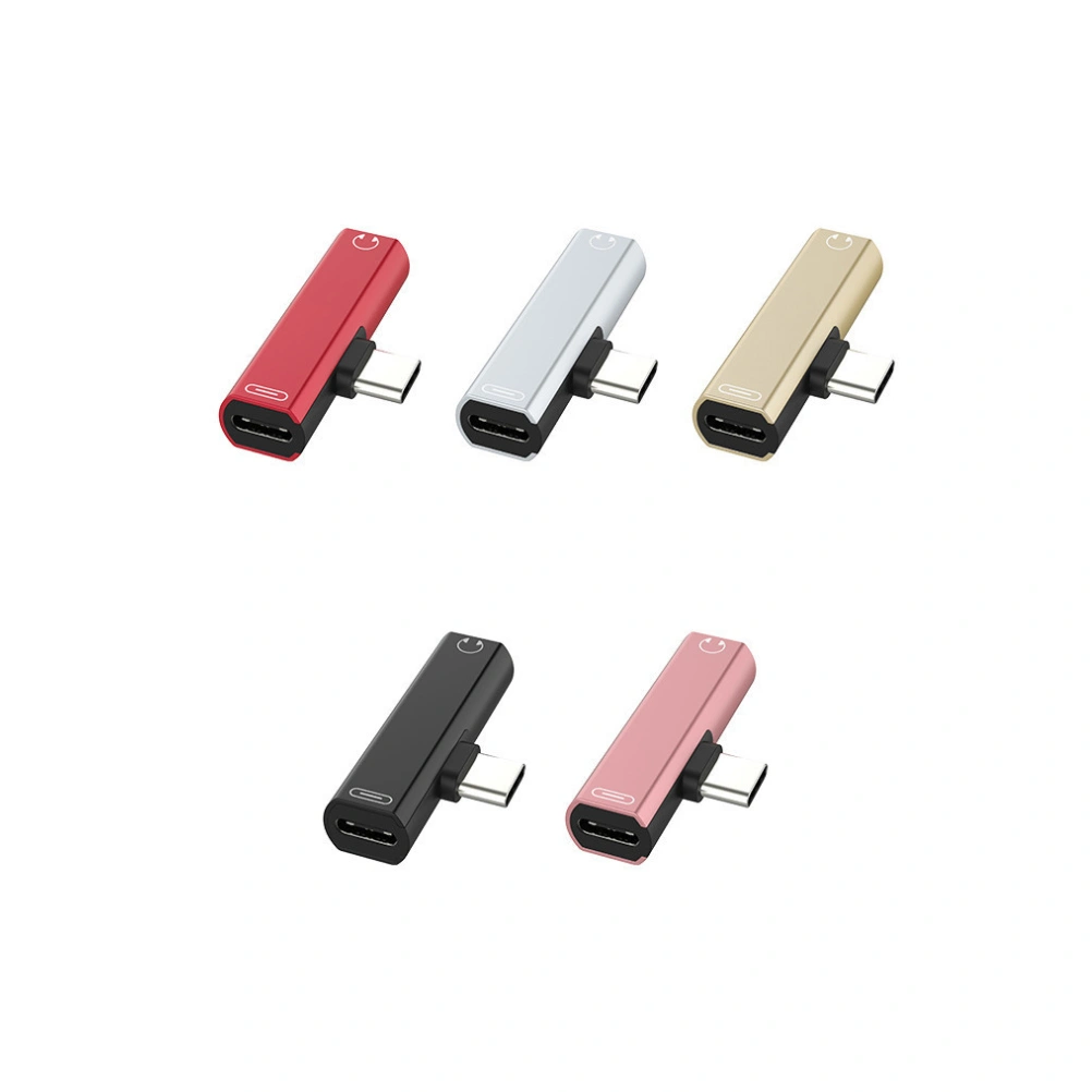 3.5mm to Type-C Earphone Adapter Type C 2 in 1 Audio Stereo Earphone Converter (Silver)