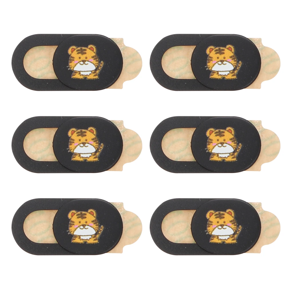 6pcs Tiger Year Dust-Proof Webcam Lens Protective Caps Camera Covers Caps Hoods