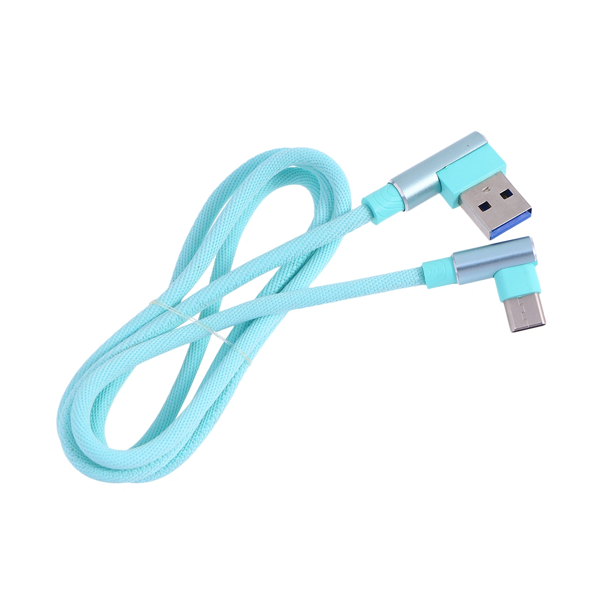 1M Right Angle USB Type C Cable Braided USB 2.4 A to 90 Degree USB-C Data Cable Charger Cord for Huawei P20/P20 Pro Mate 10 Galaxy S9/S8+ Note 8 LG V30 V20 G6 and More (Green)