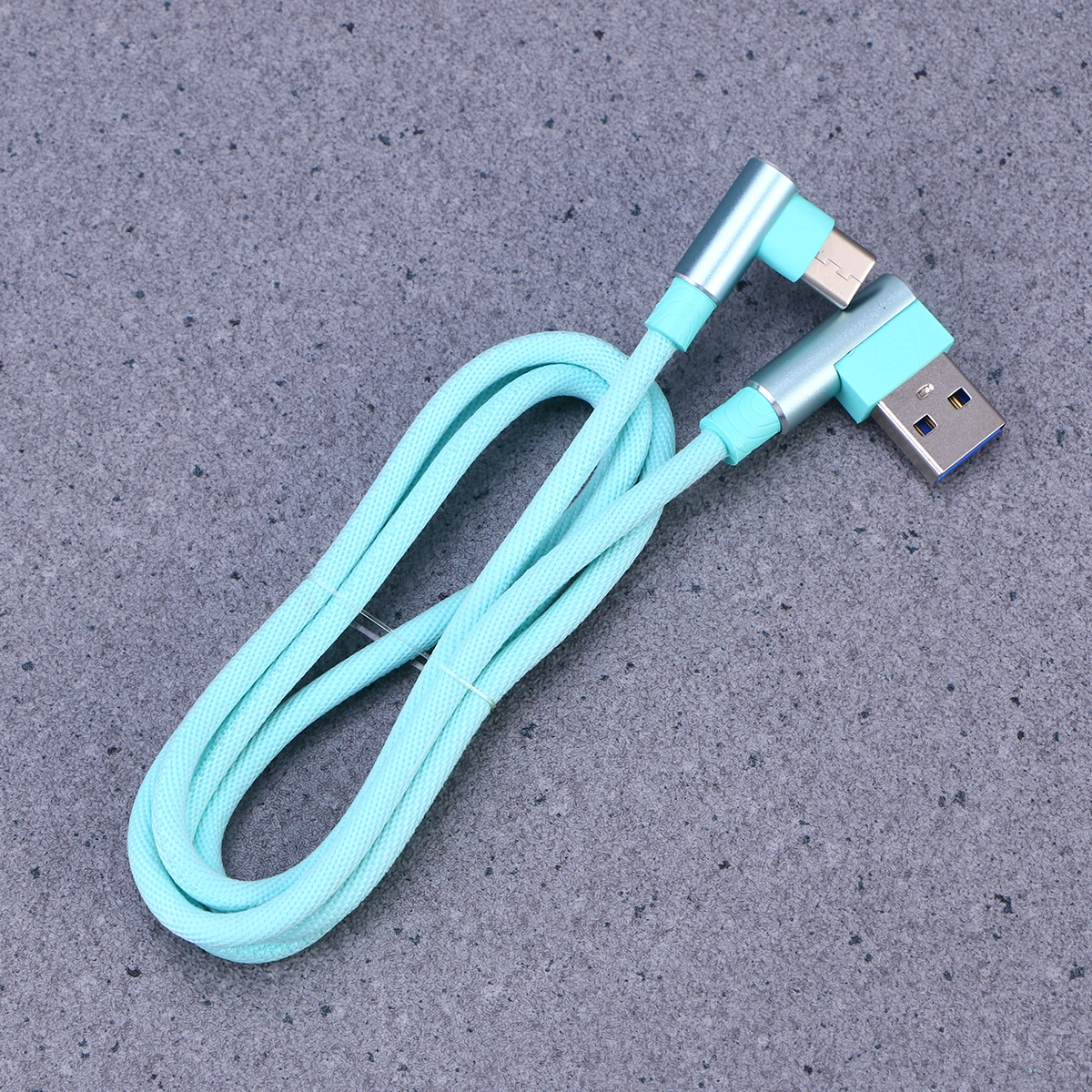 1M Right Angle USB Type C Cable Braided USB 2.4 A to 90 Degree USB-C Data Cable Charger Cord for Huawei P20/P20 Pro Mate 10 Galaxy S9/S8+ Note 8 LG V30 V20 G6 and More (Green)