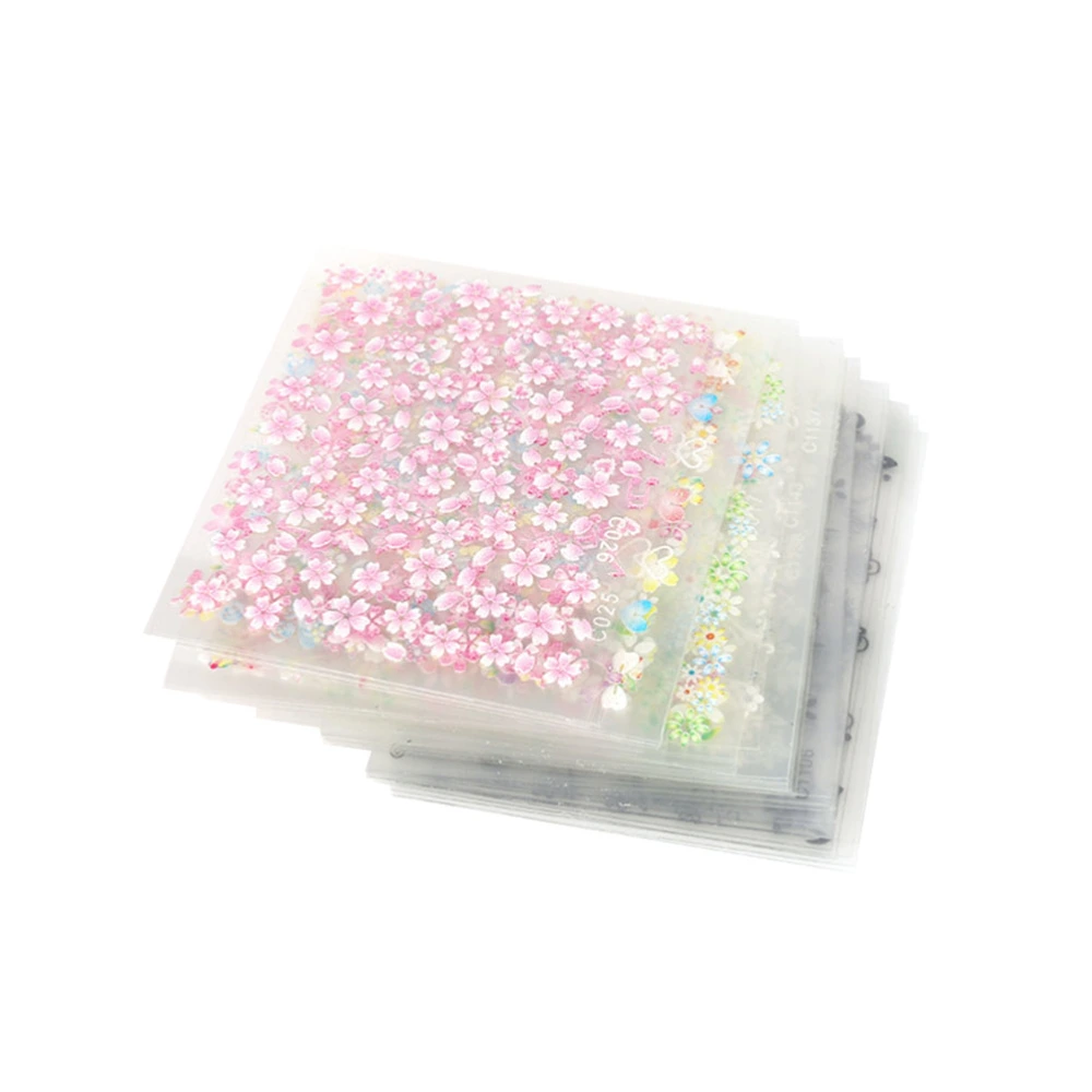 50 Sheets 3D Nail Art Stickers Nail Art Decals Flower Manicure DIY Stickers Nail Decorations for Women Girls Mixed Pattern