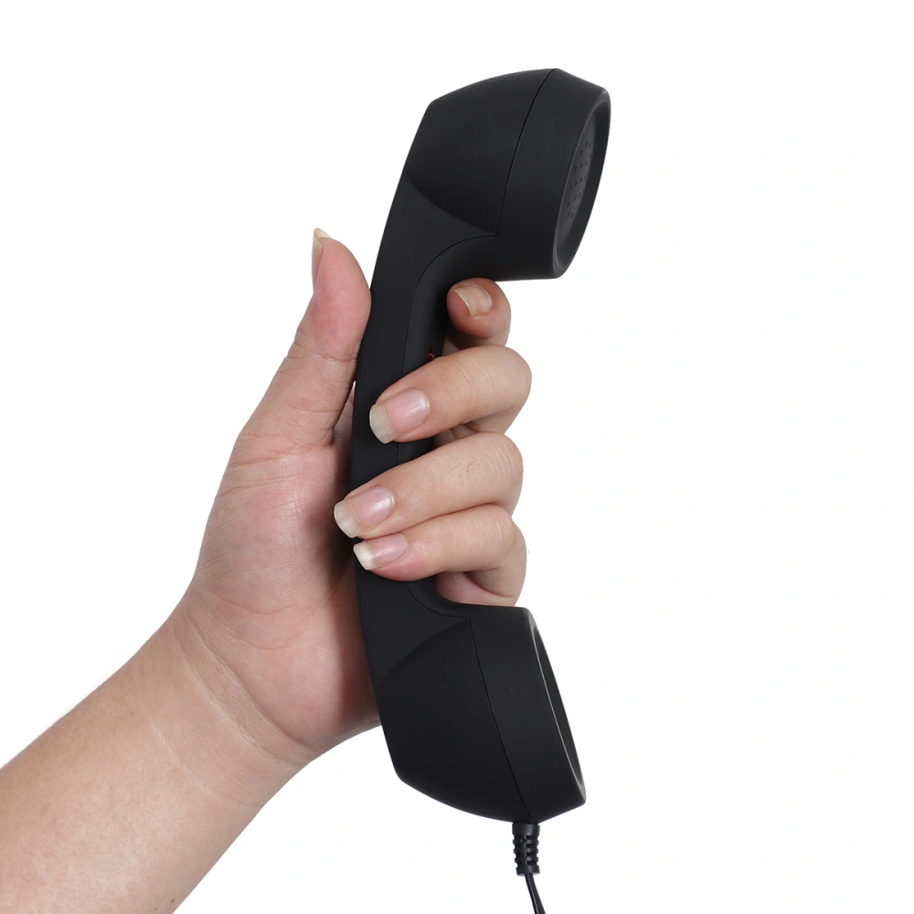 3.5mm Universal Retro Telephone Handset Radiation-proof Adjustable Tone Cell Phone Receiver for Phone(Black)