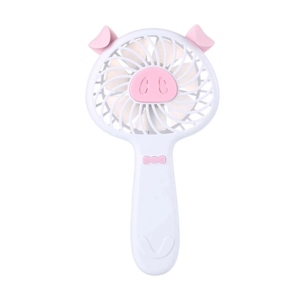 Portable Mini Pig Fan Handheld USB Rechargeable Cooling Fan for Home Travel Camping - White