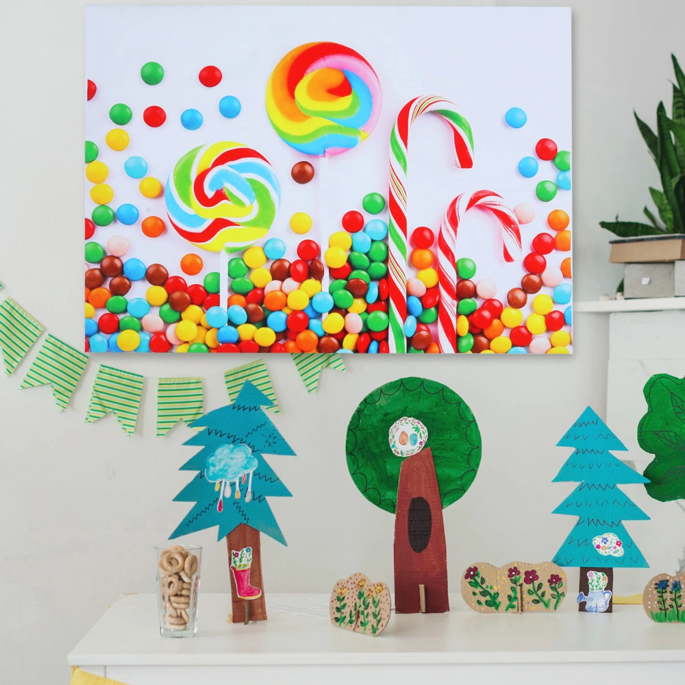 Candy Houses Backdrop Prop Kids Room Wall Decor Studio Photo Background