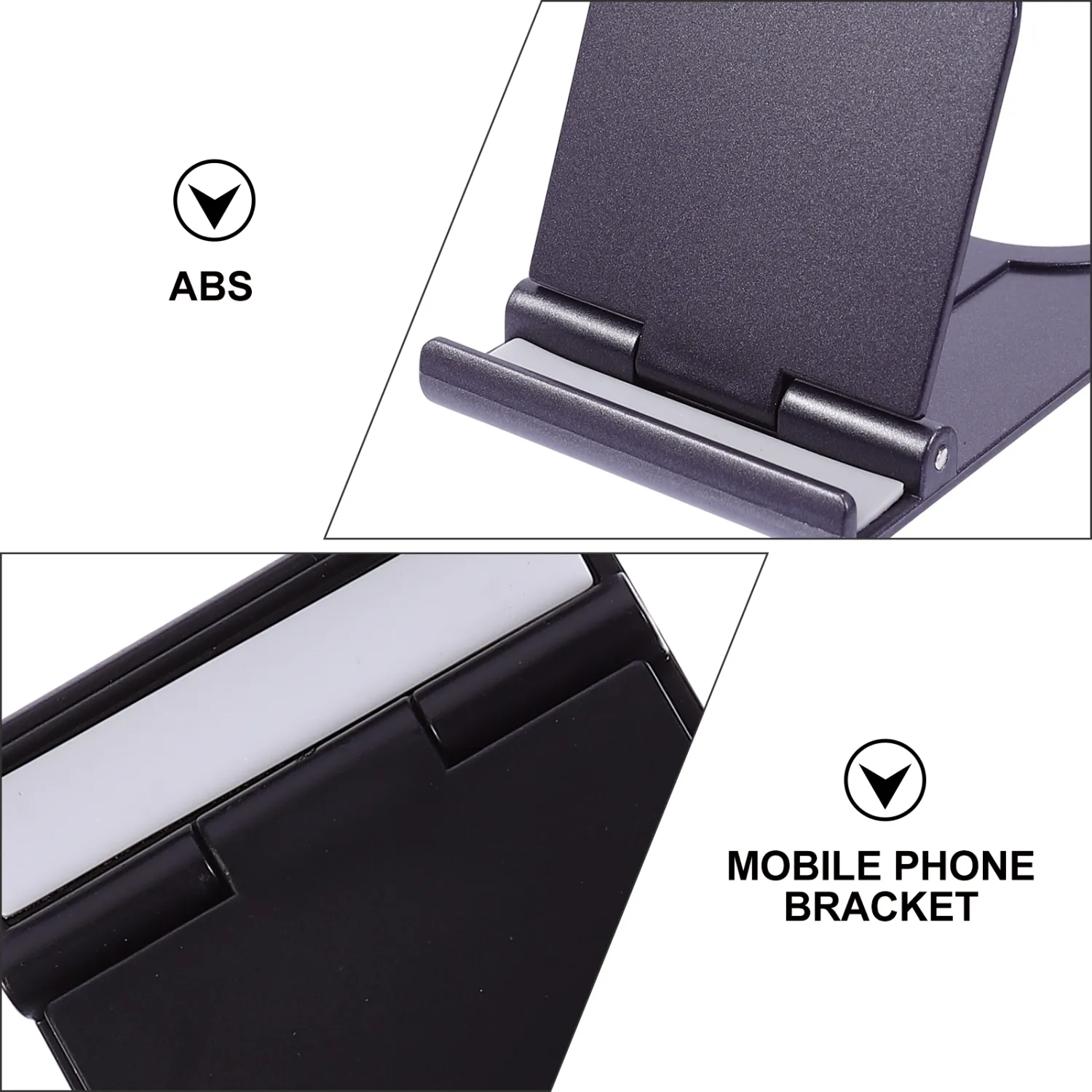 2pcs Useful Desktop Mobile Phone Tablet PC Universal Lazy Stand (Black, Grey)