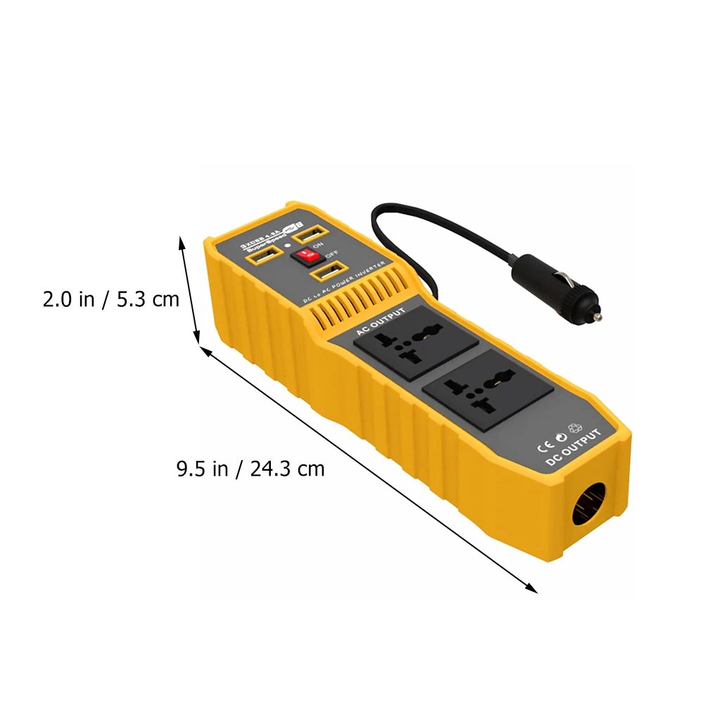 1 Set Car Power Inverter 400W DC 12V to AC 110V Car Charger with 2 Outlets