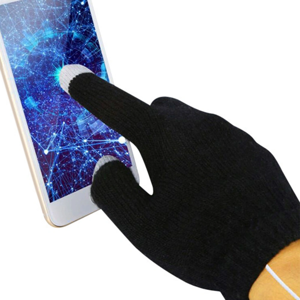 1 Pair of USB Heated Gloves Knitted Heated Gloves Women Men Heating Gloves Touchscreen Gloves