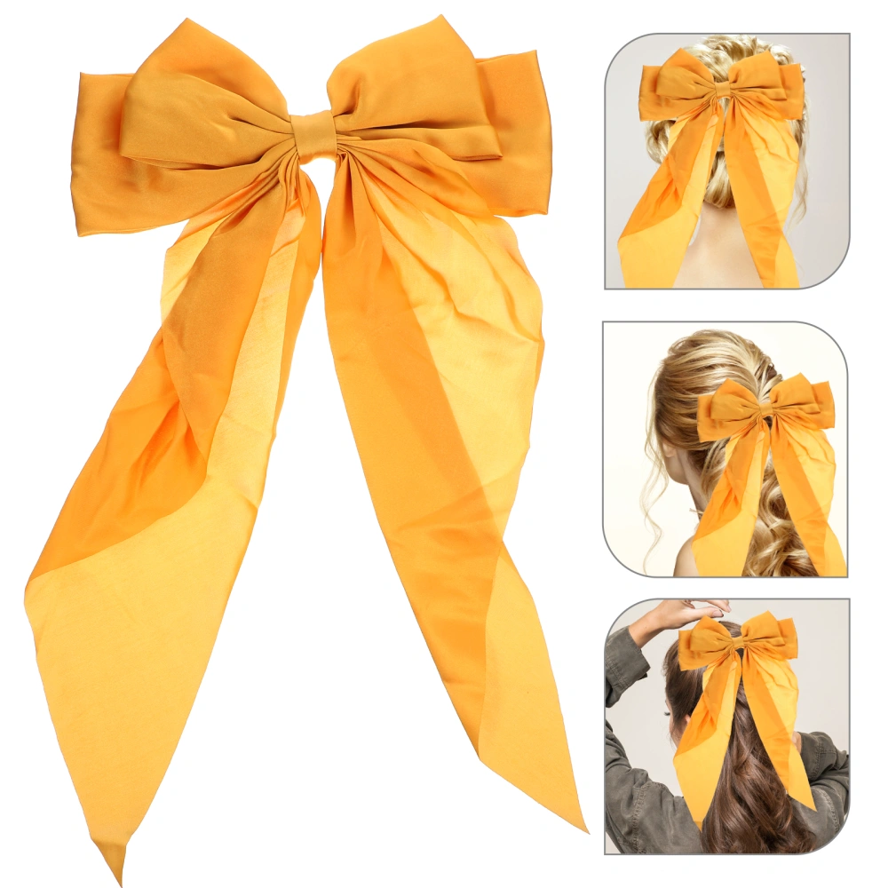 Hair Ribbon Barrette Hair Ribbon Bow Long Big Bowknot Hair Clamp Hair Holding Barrette