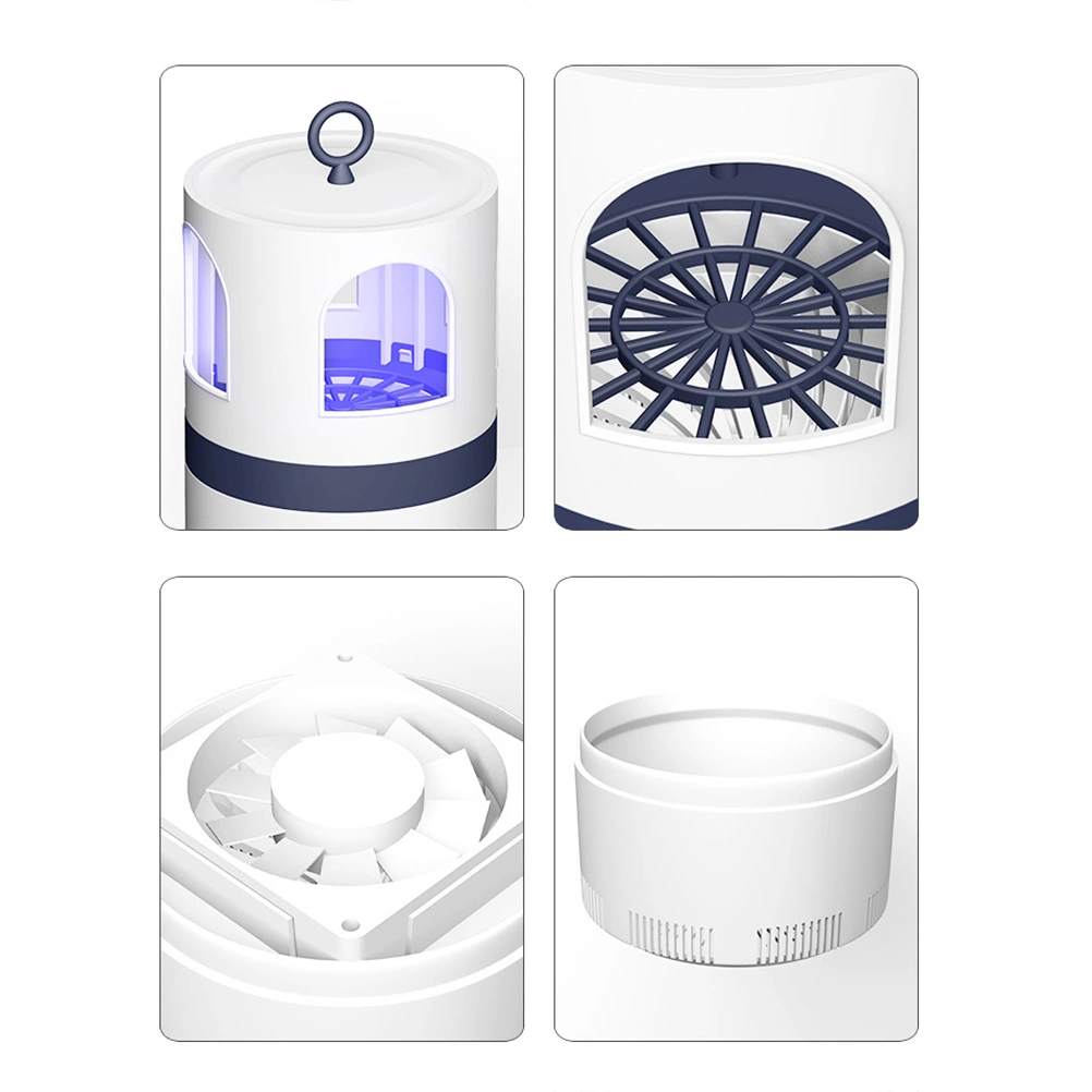 USB Photocatalysis Mosquito Killer Lamp Indoor Mosquito Repellent Bug Zapper for Home Office (White)