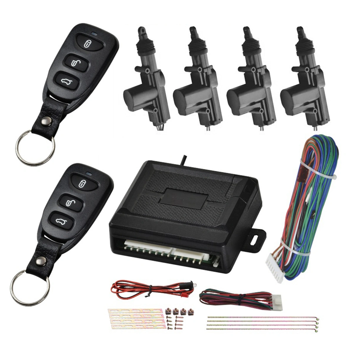 1 Set Car Alarm Universal Vehicle Alarm Burglar Alarm with Folding Key Car Alarm System Car Accessories (Black)