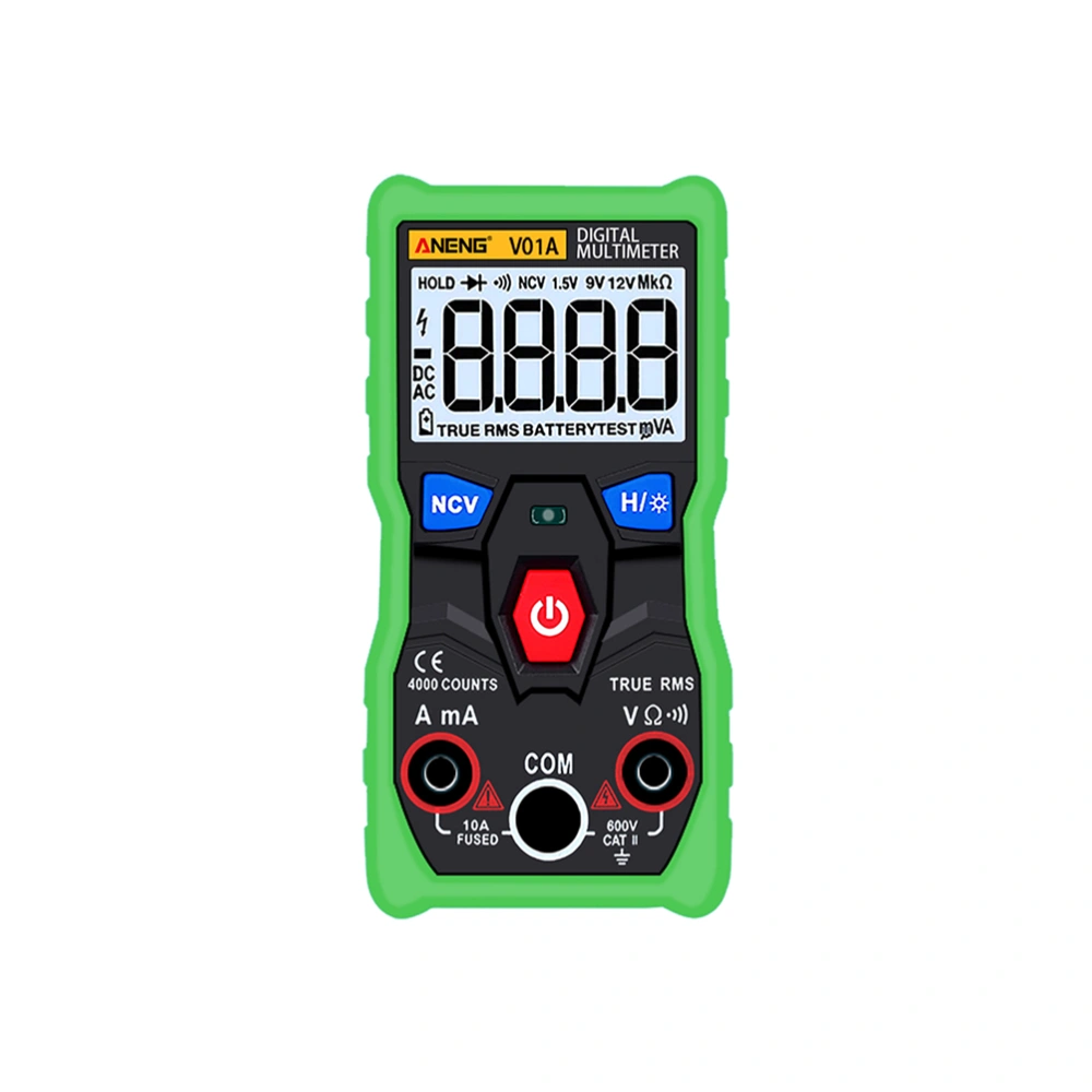 High Accuracy Meter Digital Multimeter Ampere Capacitance Resistance Meter Voltage Tester with Crocodile Clips (Green)