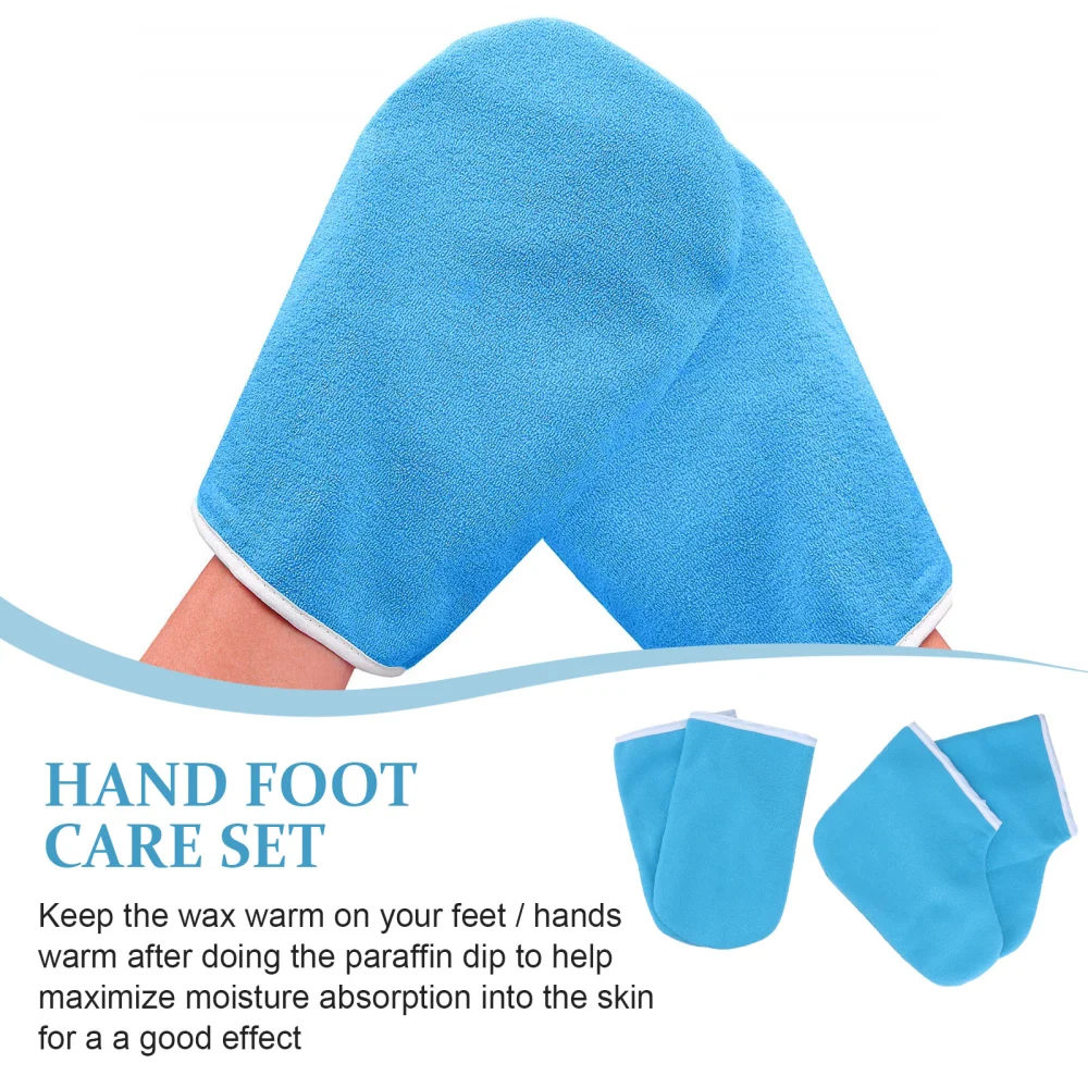 1 Set of Paraffin Therapy Supplies Wax Bathing Foot Covers Gloves Set Protective Foot Strap Mitten Kit