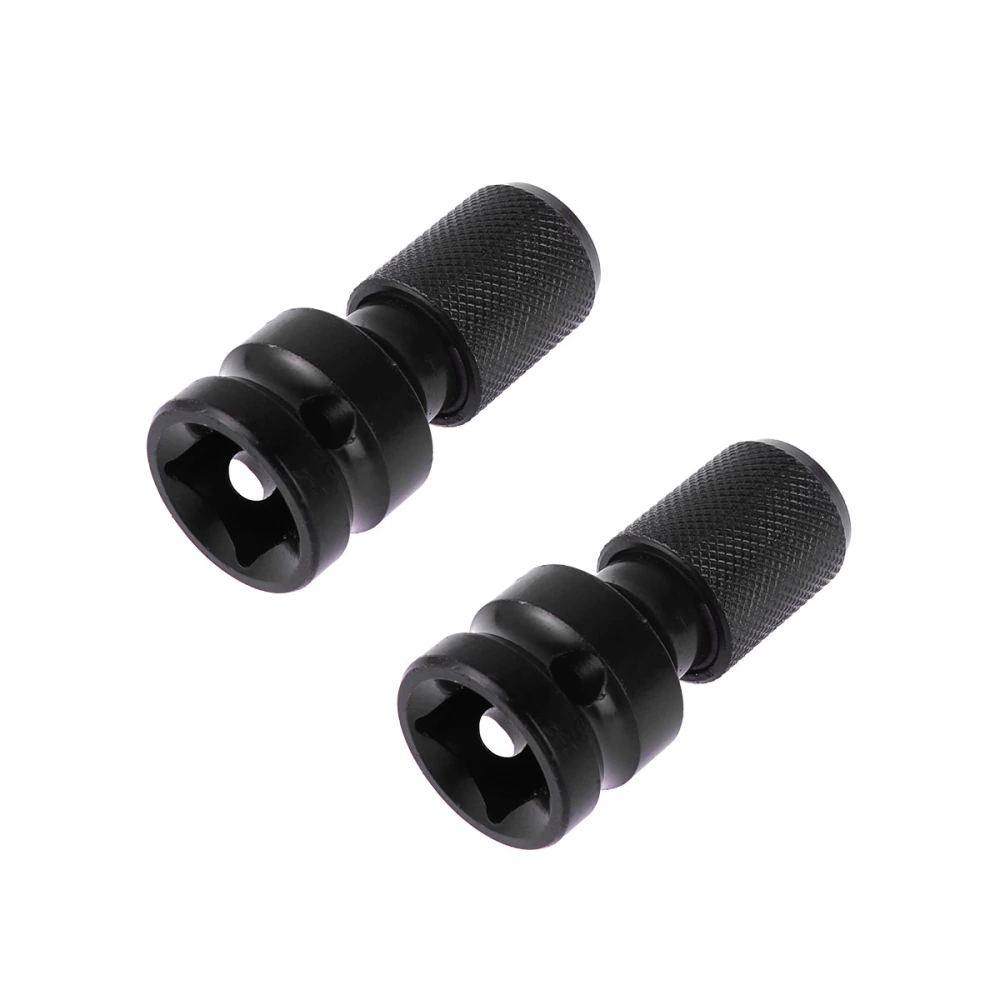 2pcs 1/4 Inch Hex Drill Chuck Conversion Kit Converter Impact Driver 1/2 Inch Square Quick Change Adapter Converts Air Power Wrench Changeover Head (Black)