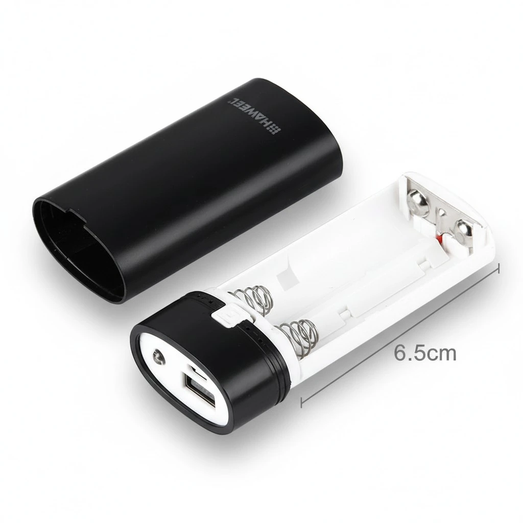 1PC 18650 Battery Charger Power Bank Shell USB Power Pack Portable Charging Stand for Home Outdoors Black